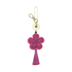 The Sak Back To Bali Flower Dangle - Hand Crochet - Fuchsia