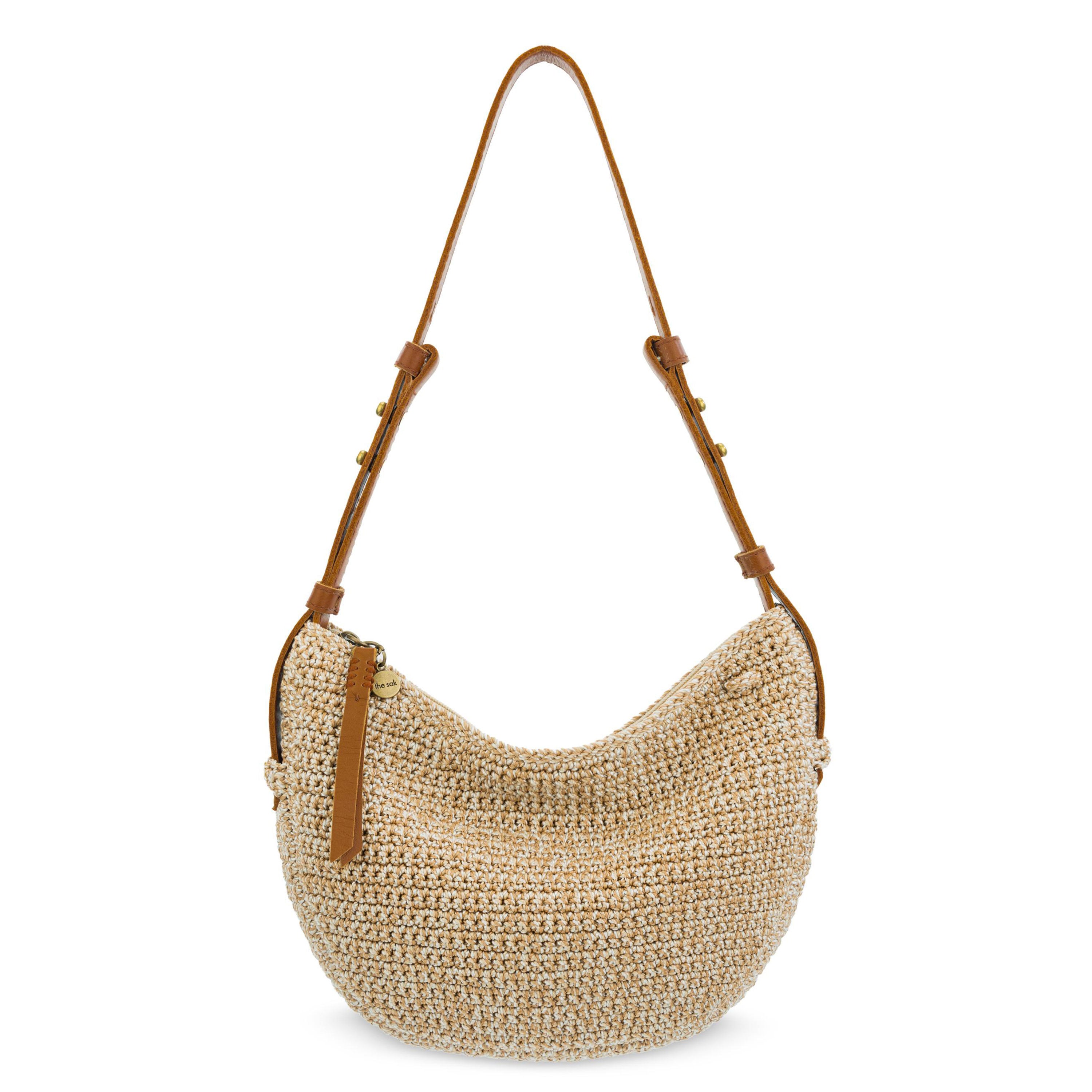 The Sak Tess Shoulder Bag - Hand Crochet - Bamboo Static