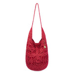 The Sak 120 Hobo - Hand Crochet - Scarlet Tonal Flower