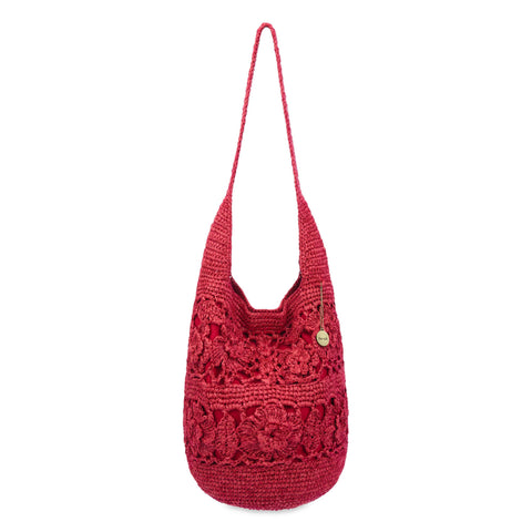 The Sak 120 Hobo - Hand Crochet - Scarlet Tonal Flower