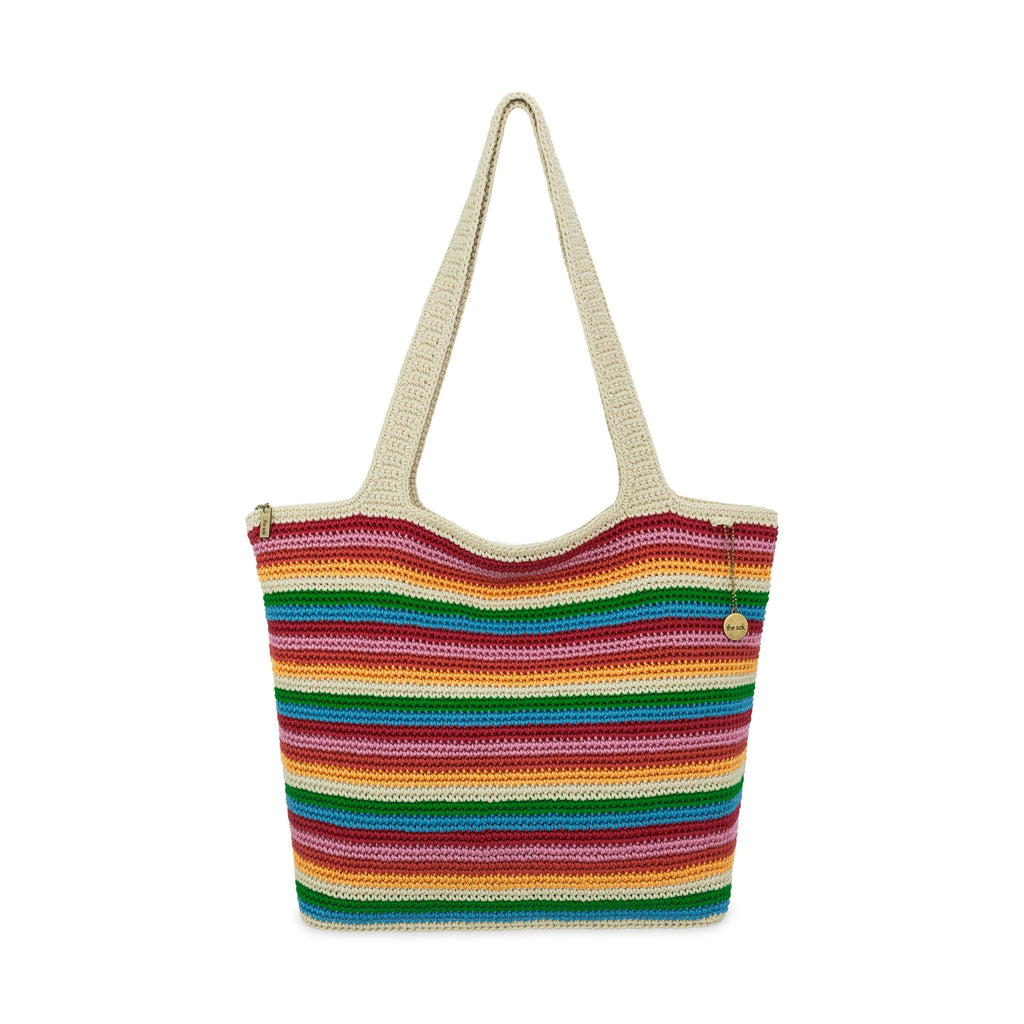 Sola Carryall Tote Bag in Rainbow Stripe Crochet – The Sak display picture 2