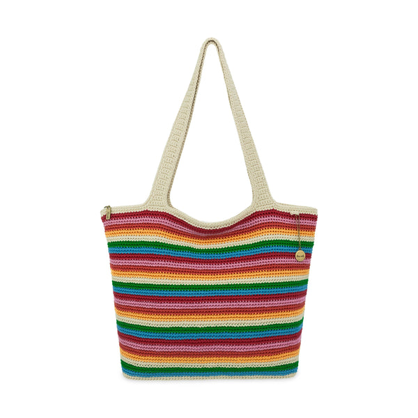 Sola Carryall Tote Bag in Rainbow Stripe Crochet – The Sak
