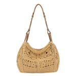 The Sak Los Feliz Hobo - Hand Crochet - Natural Tonal Flower