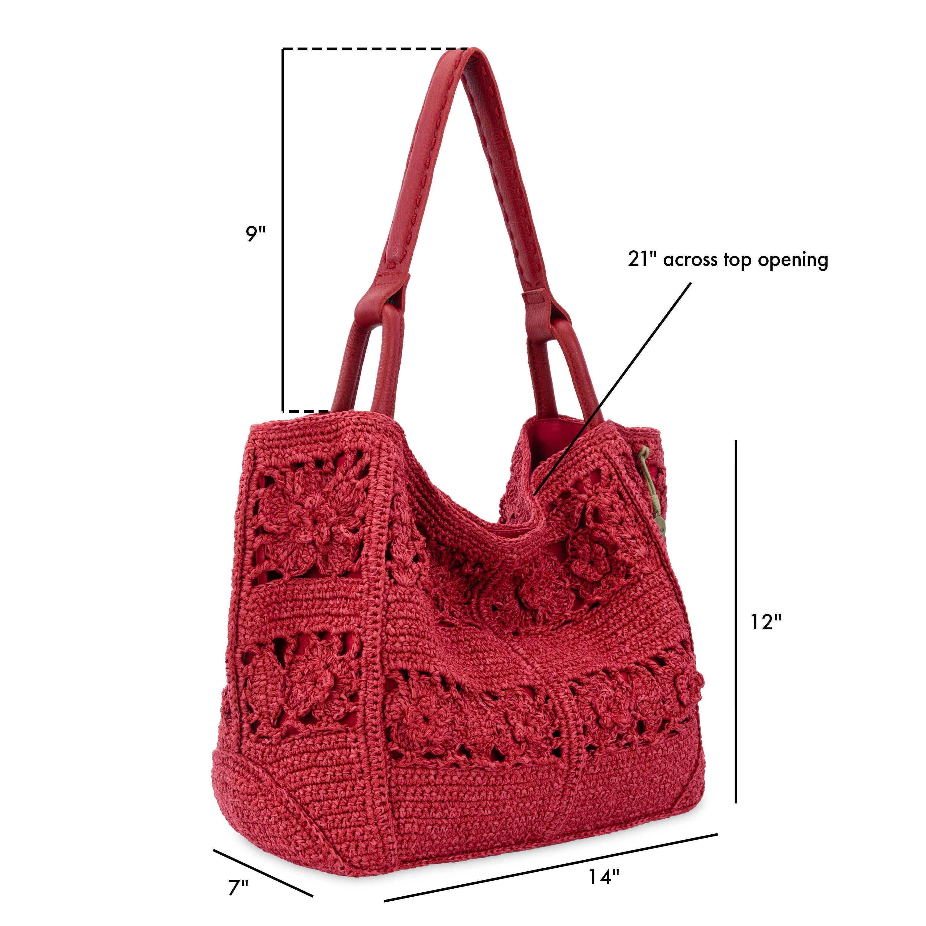The Sak Los Feliz Large Tote - Hand Crochet - Scarlet Tonal Flower