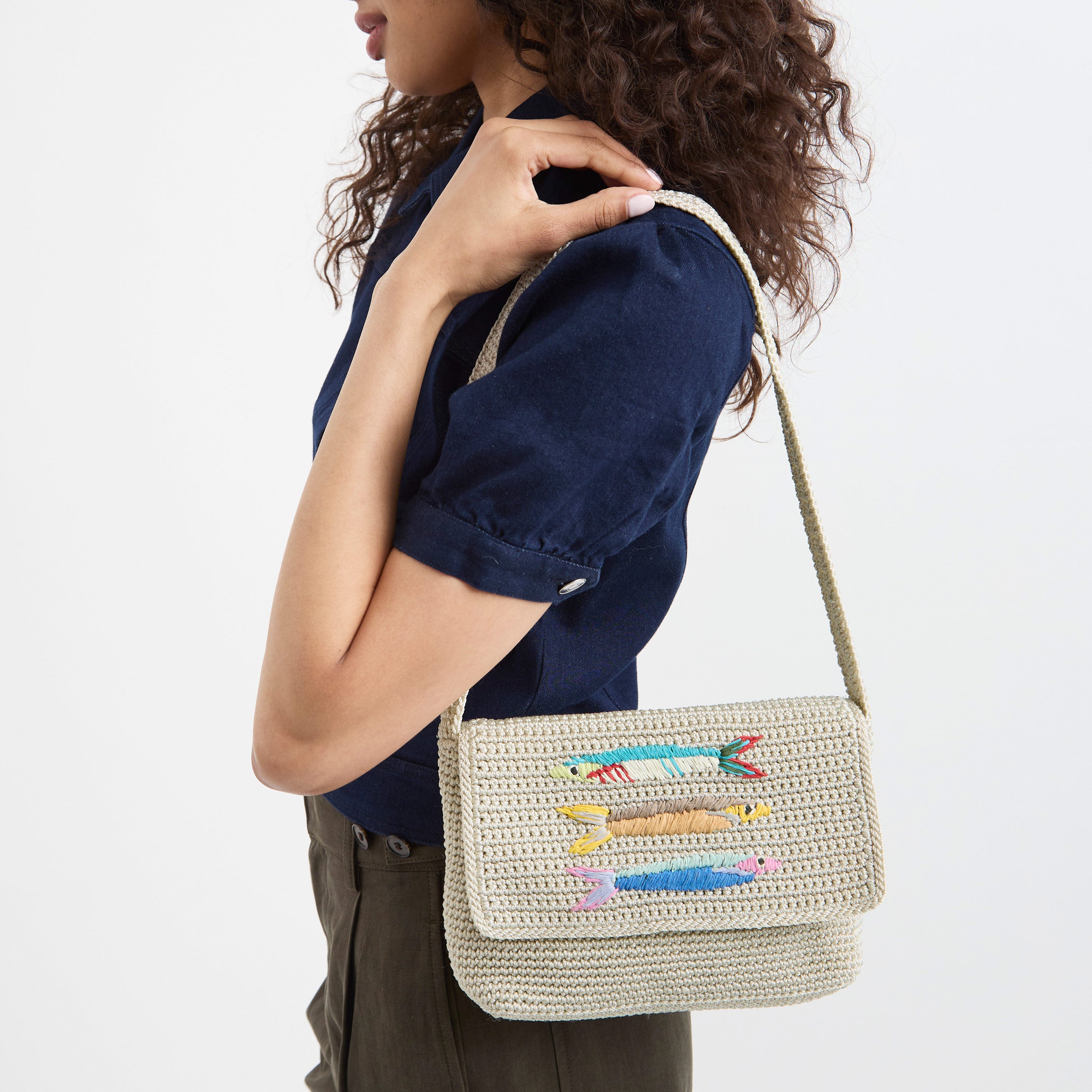 Marlow Flap Shoulder Bag in Sardines Crochet – The Sak