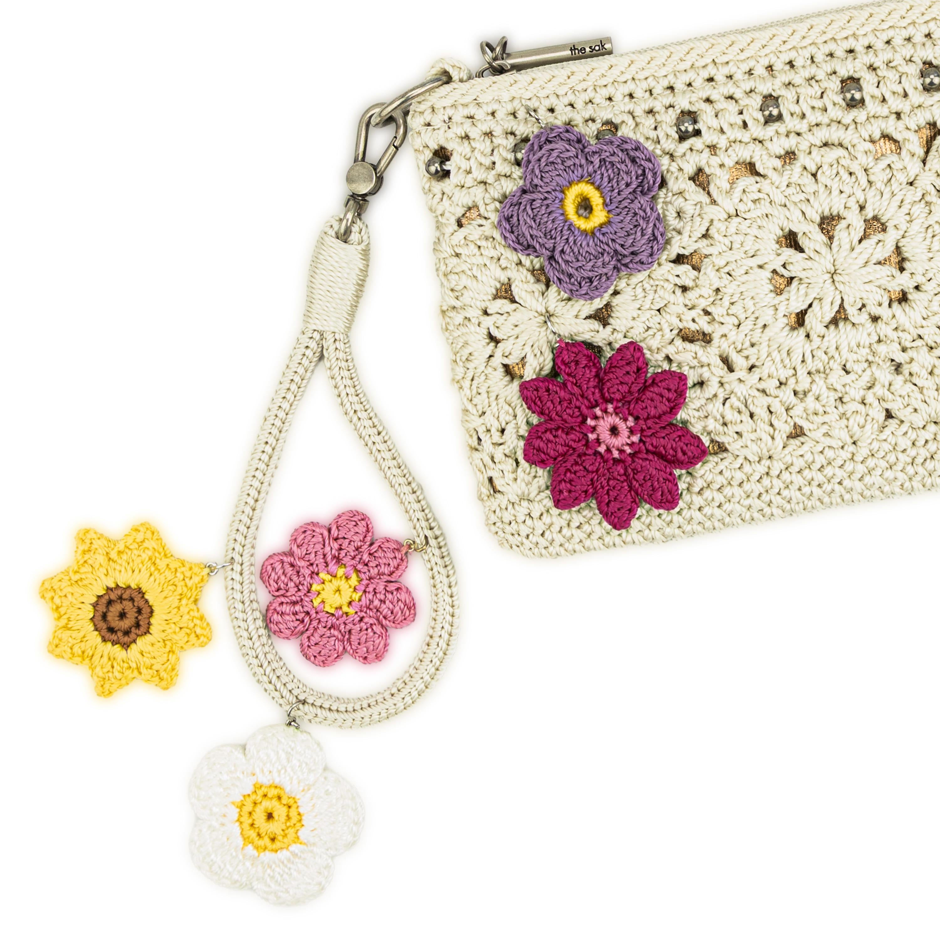 Vita Convertible Wristlet in Natural Medallion Crochet – The Sak