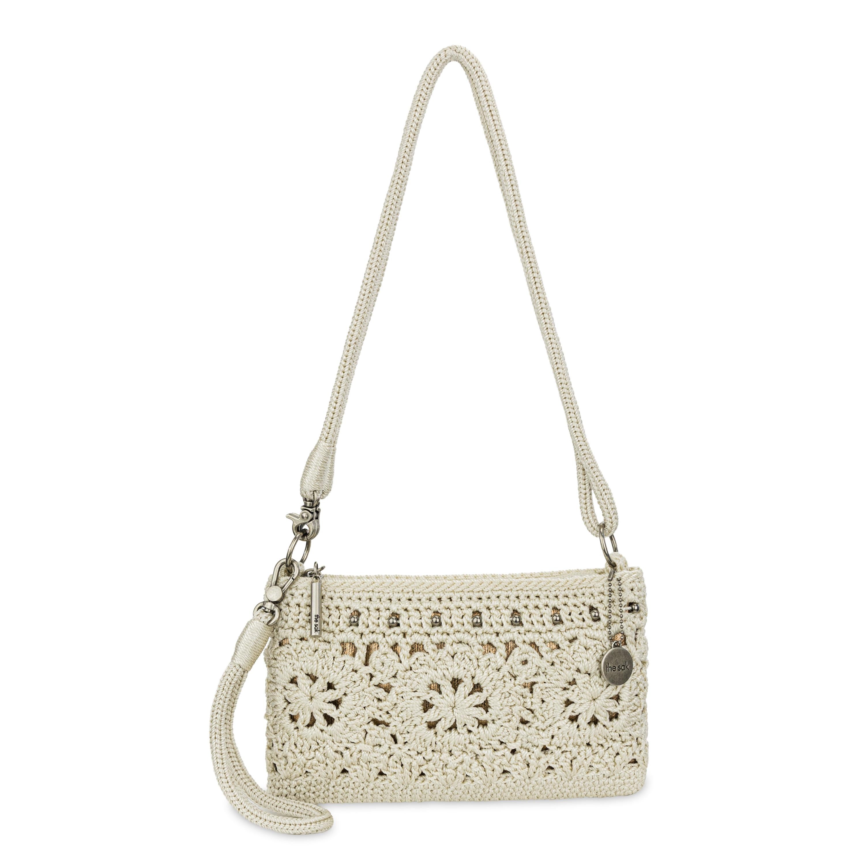 Vita Convertible Wristlet in Natural Medallion Crochet – The Sak