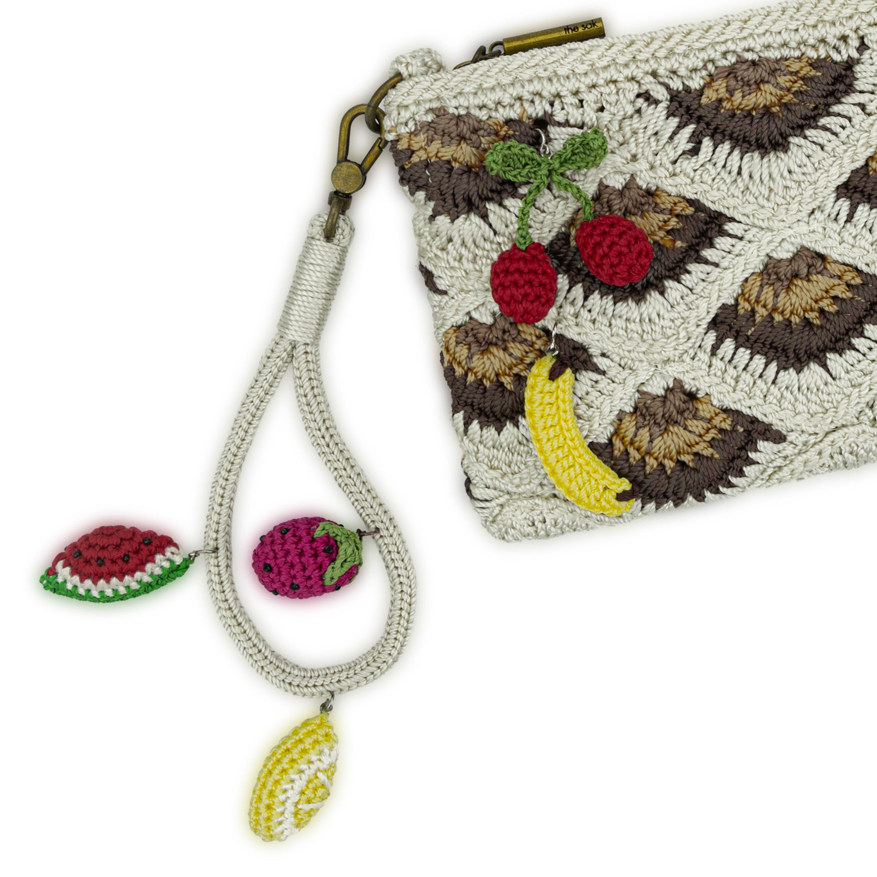 wayayaw/22fabric/ハンドメイド Vita Convertible Wristlet in Natural Mermaid Crochet – The Sak