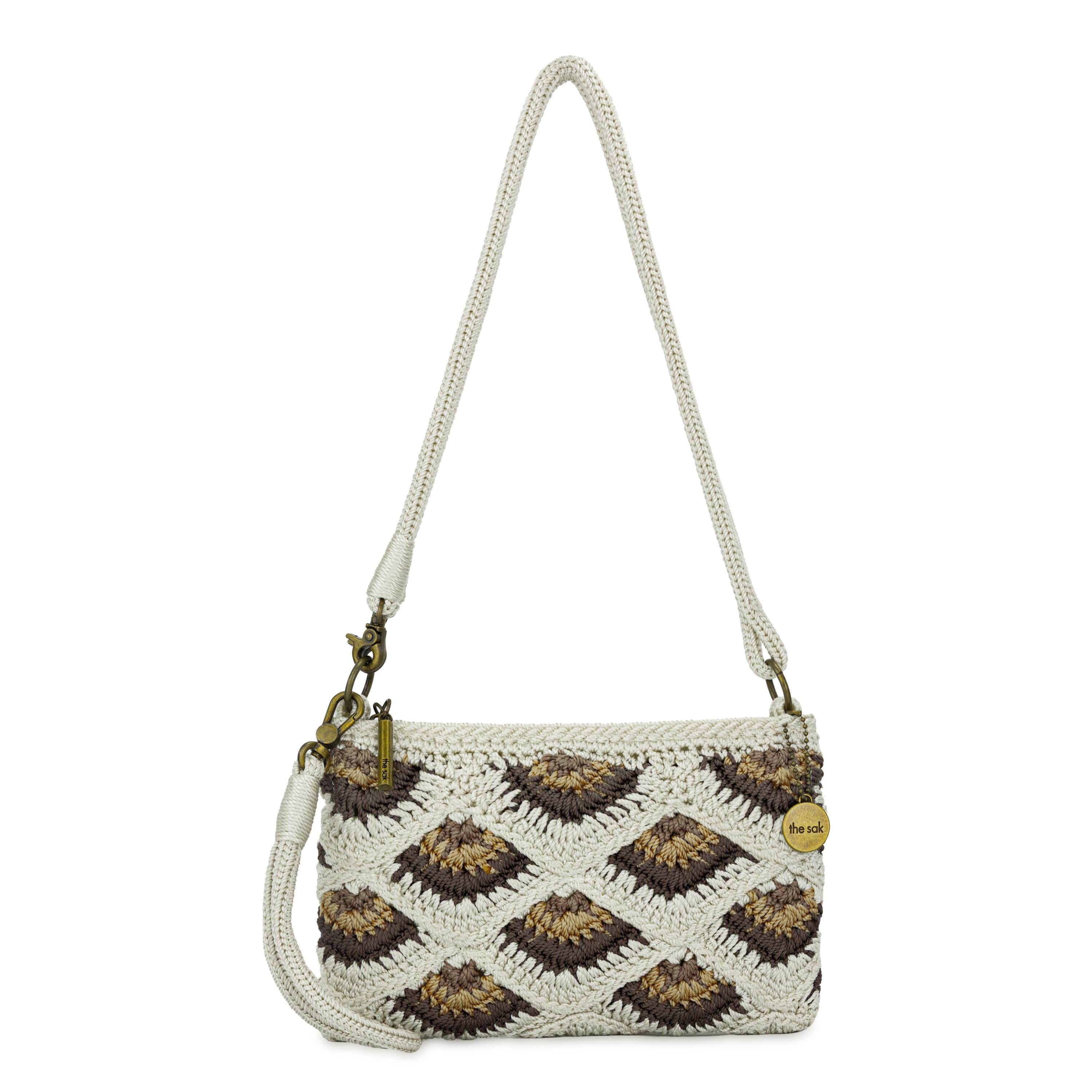 saki/22fabric/ハンドメイド Vita Convertible Wristlet in Natural Mermaid Crochet – The Sak