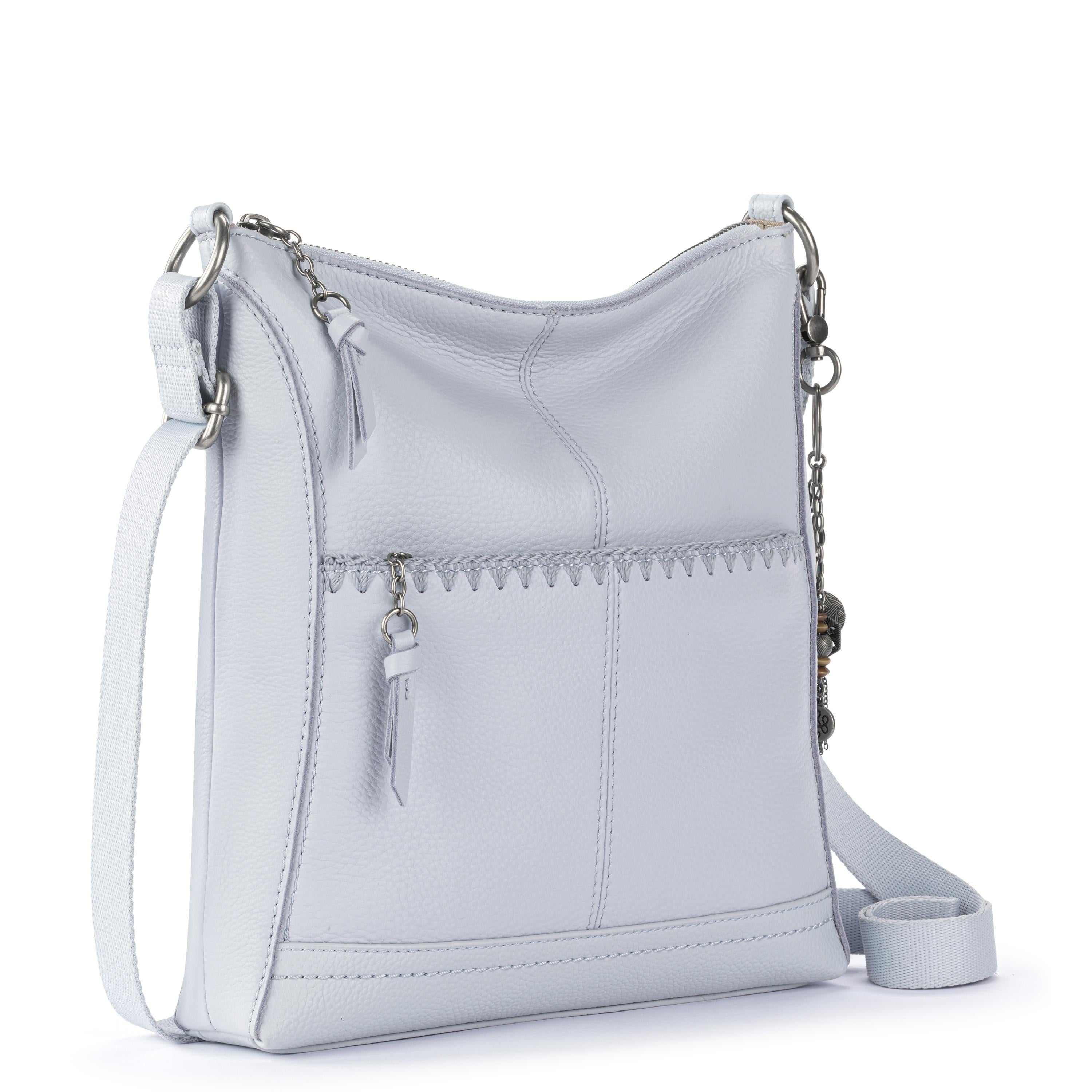 Lucia Crossbody Bag in Powder Blue Stitch Leather – The Sak