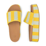 The Sak Olivia Platform Sandal - Hand Crochet - Lemon Drop Stripe