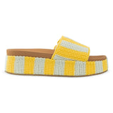 The Sak Olivia Platform Sandal - Hand Crochet - Lemon Drop Stripe