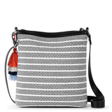 Sakroots Banyan Basic Crossbody - Straw - Black and White Woven