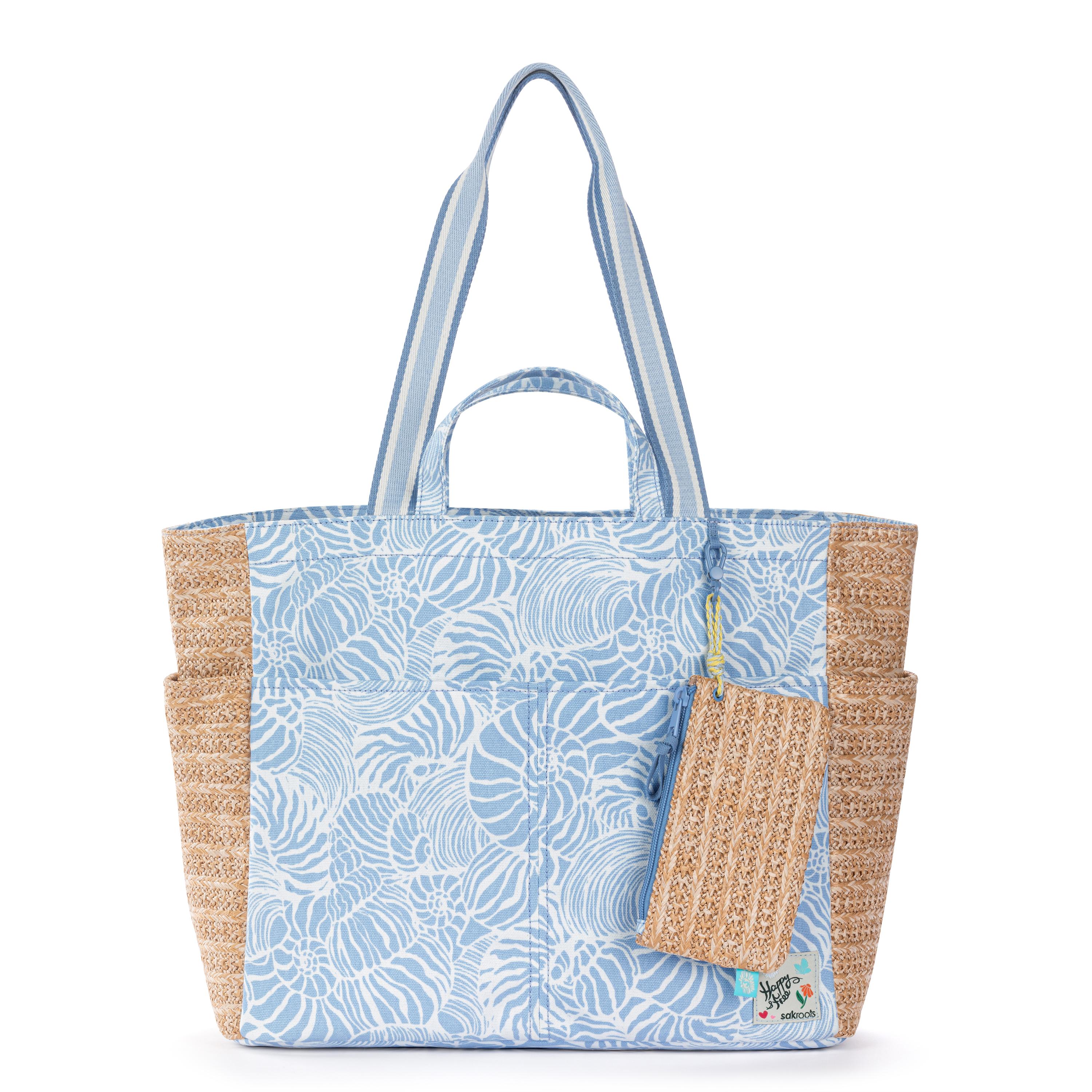 Cassia Beach Tote Bag in Blue Aura Seashore Canvas – The Sak