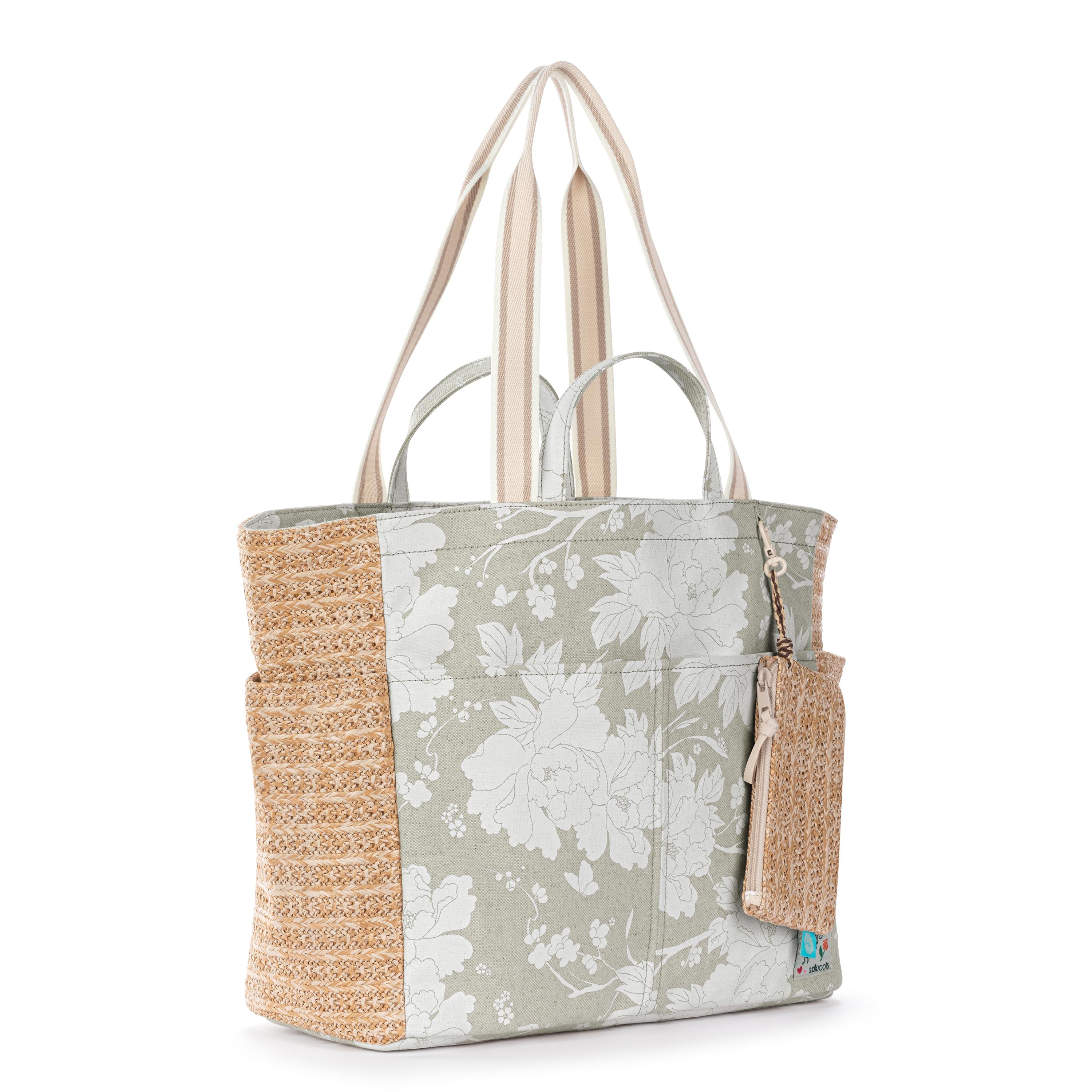 Cassia Beach Tote Bag in Natural Wild Fleur Canvas – The Sak