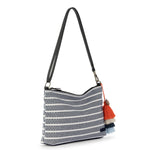 Sakroots Lumi Crossbody - Straw - Black and White Woven
