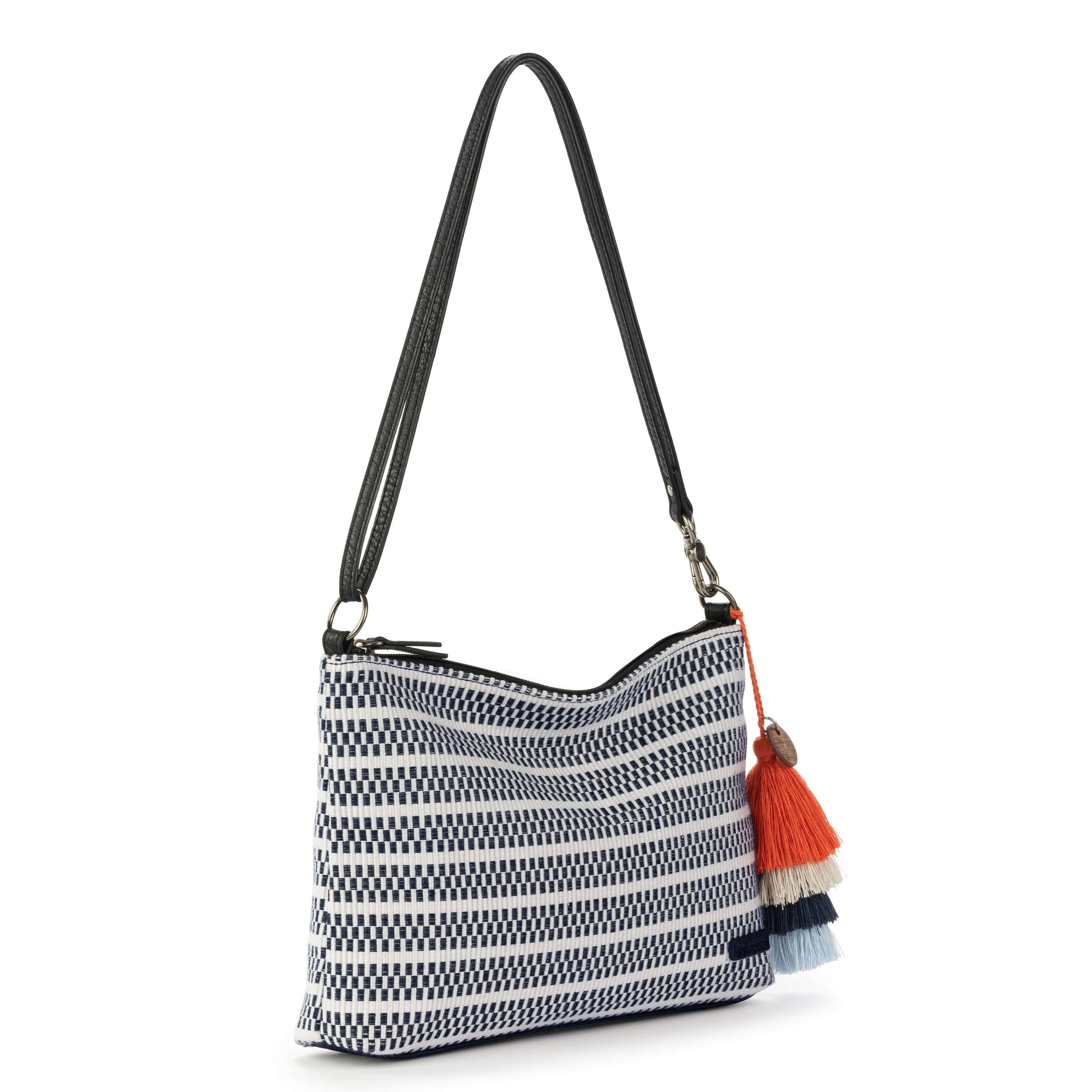 Sakroots Lumi Crossbody - Straw - Black and White Woven
