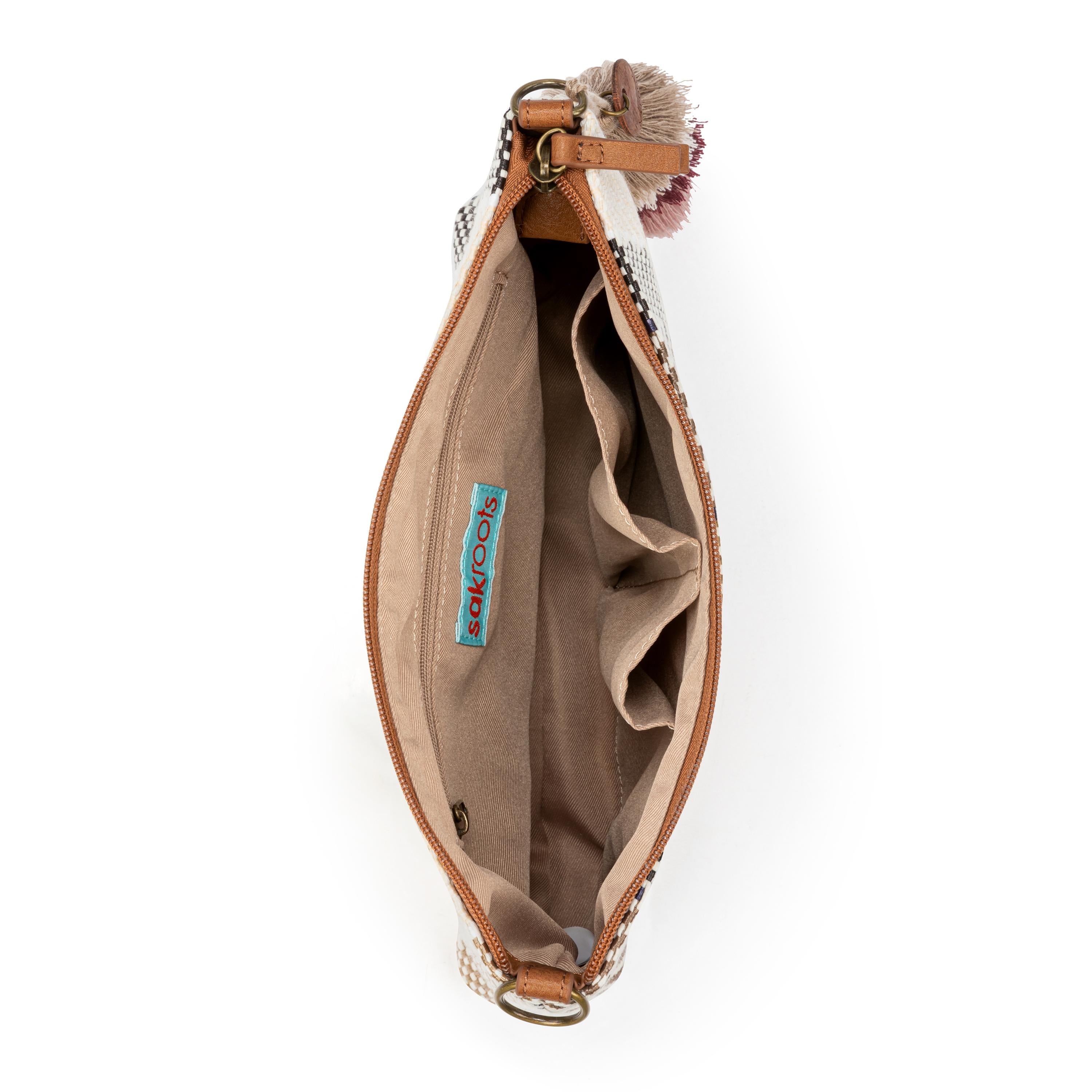 Sakroots Lumi Crossbody - Straw - Tobacco Batik Woven