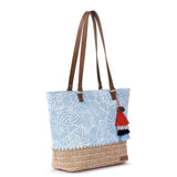 Sakroots Banyan Shoulder Tote - Canvas - Blue Aura Seashore