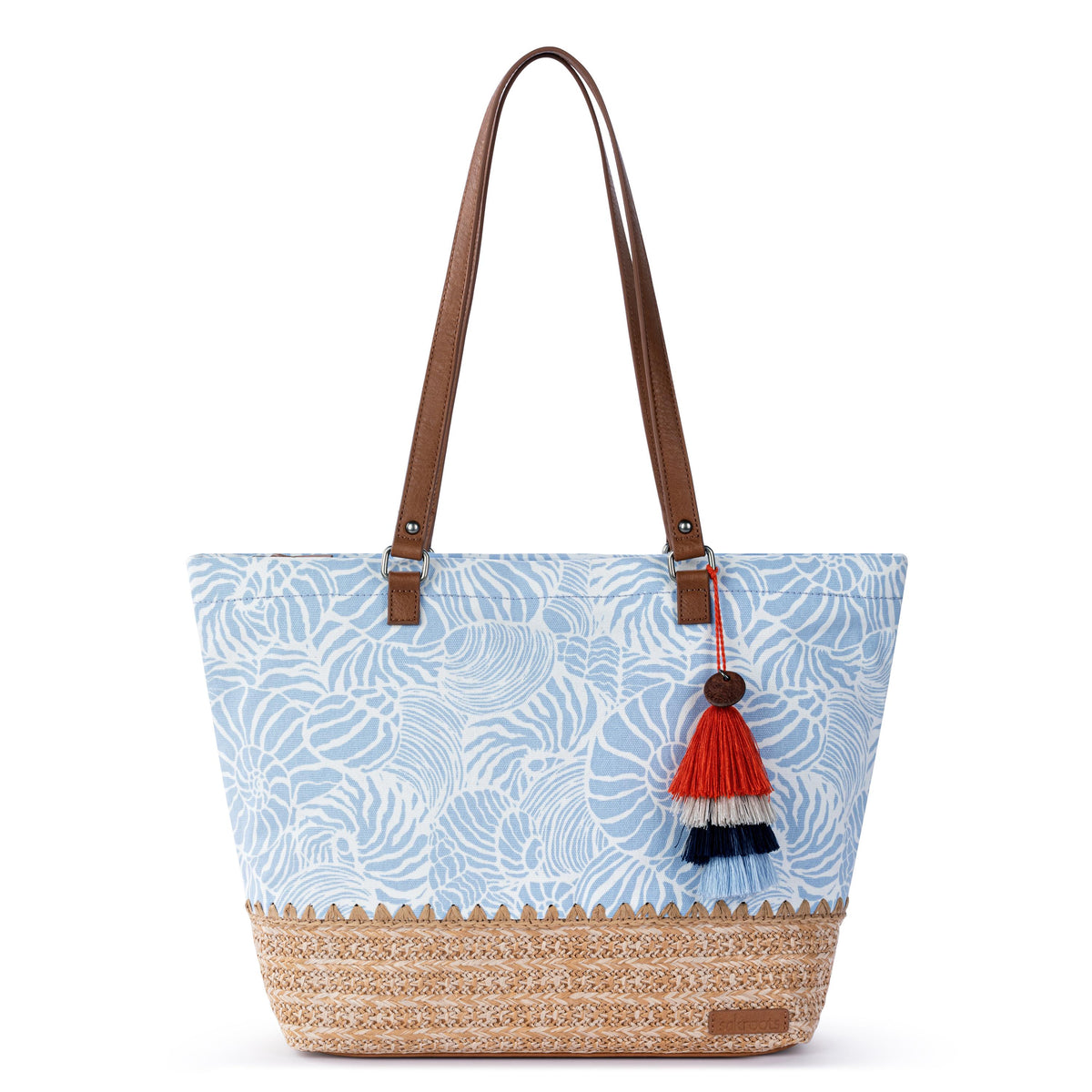 Banyan Shoulder Tote Bag in Blue Aura Seashore Canvas – The Sak