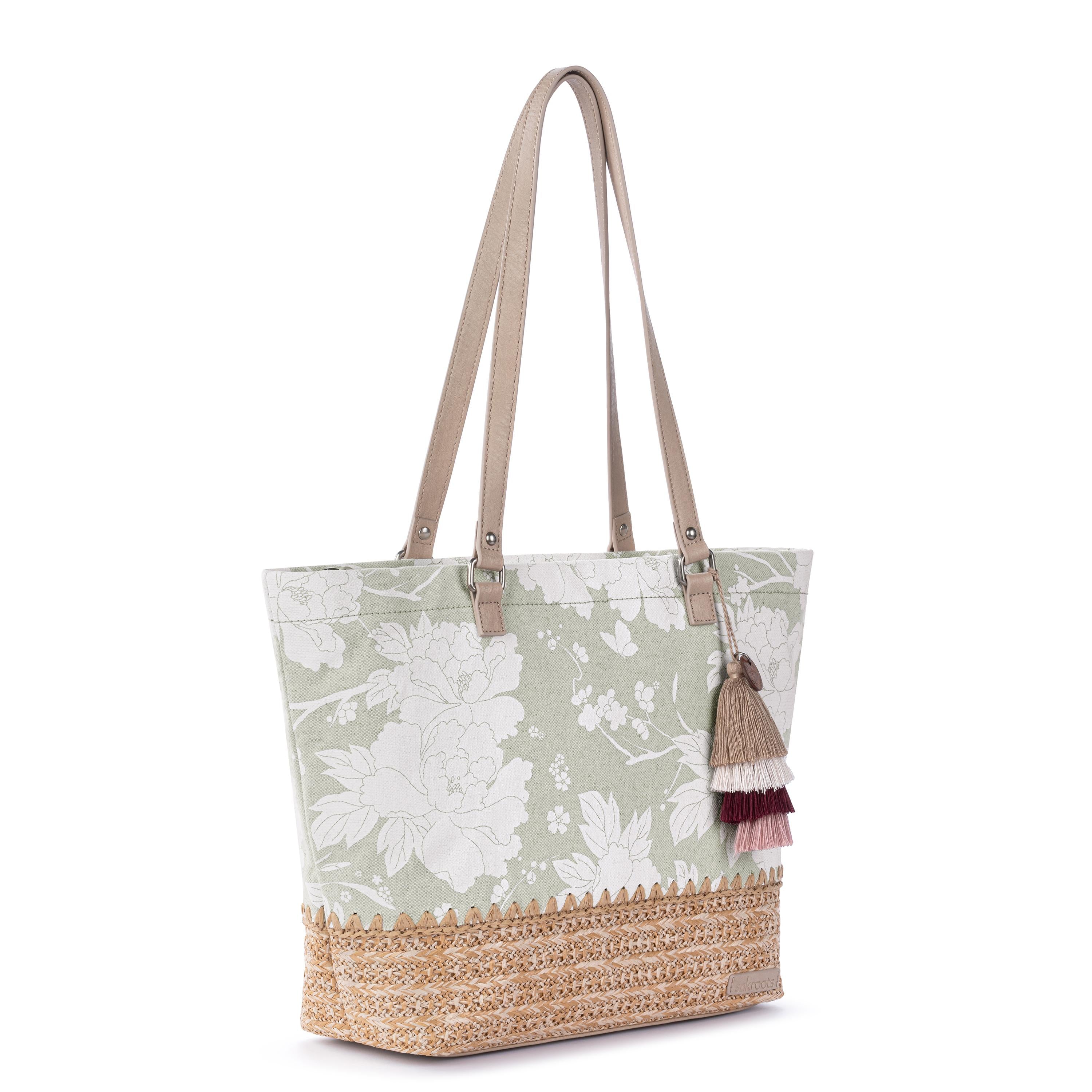 Sakroots Banyan Shoulder Tote - Canvas - Natural Wild Fleur