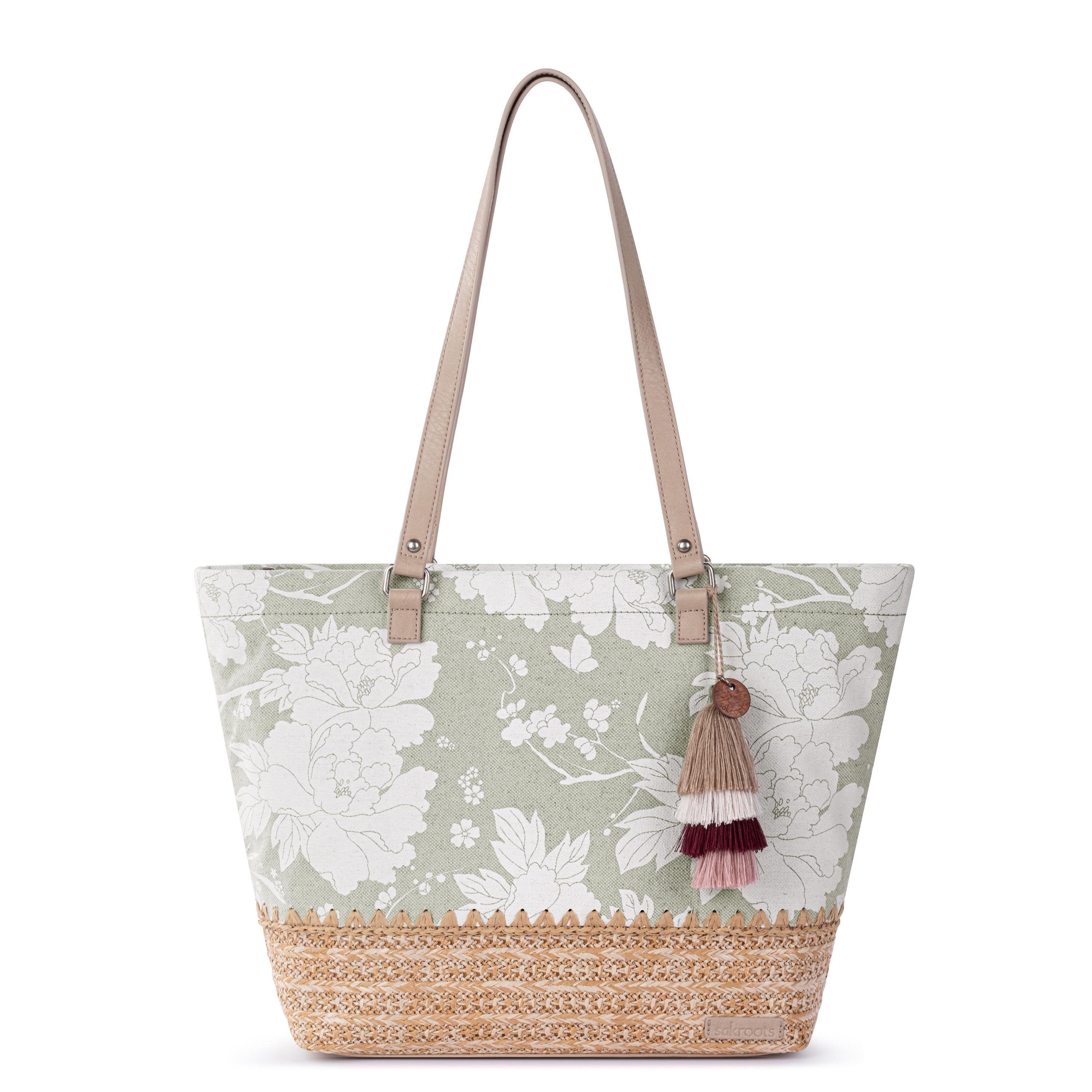 Sakroots Banyan Shoulder Tote - Canvas - Natural Wild Fleur