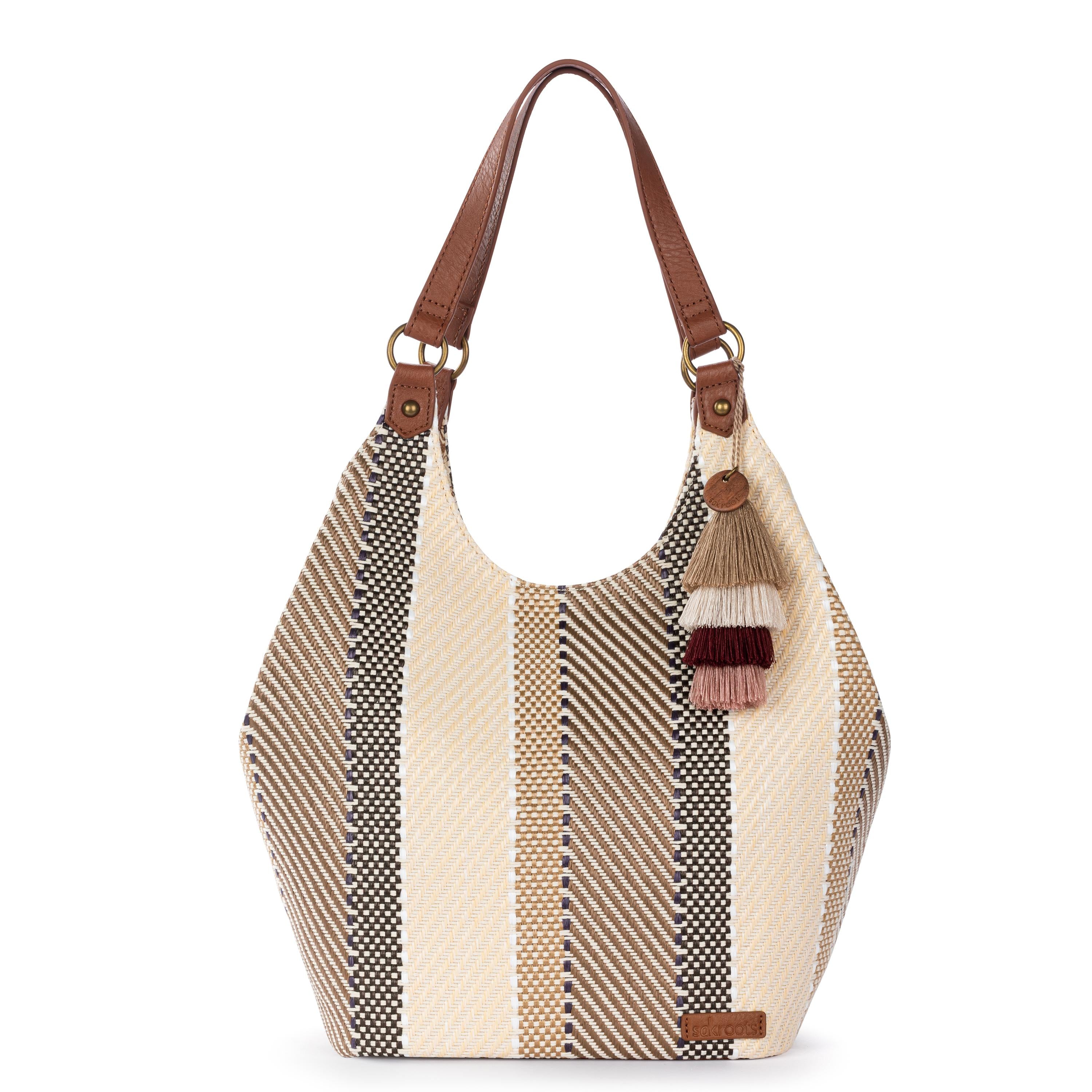 Roma Shopper Bag in Tobacco Batik Woven Straw – The Sak
