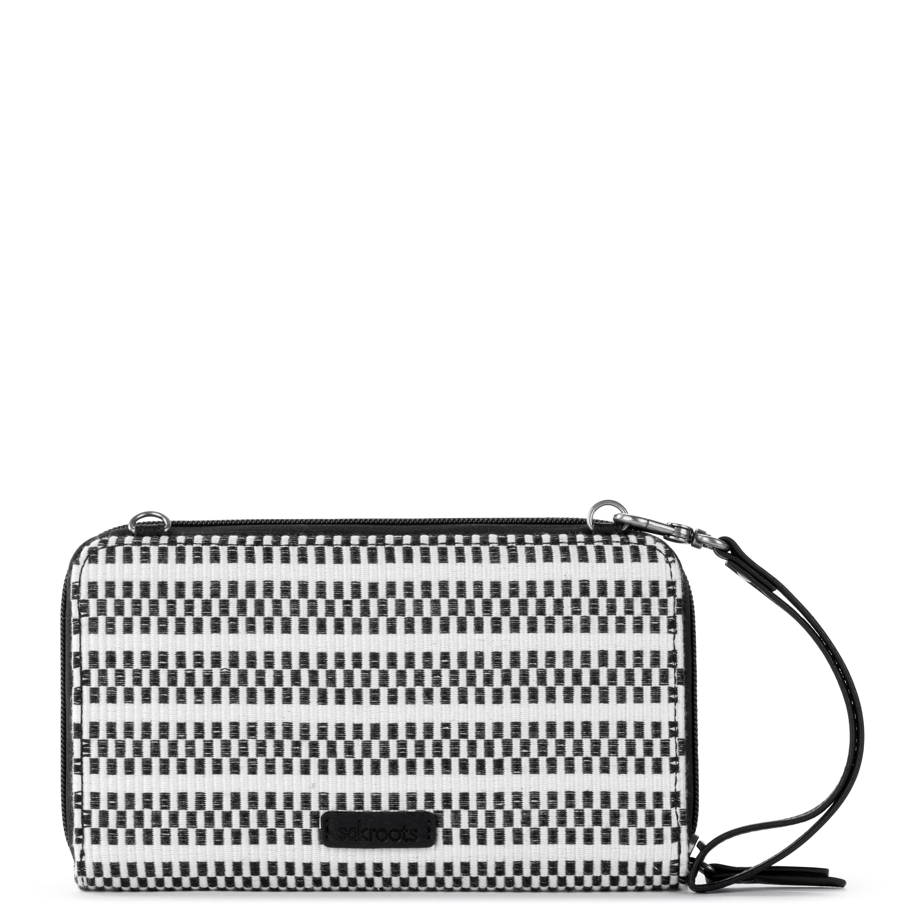 Sakroots Smartphone Wallet - Straw - Black and White Woven