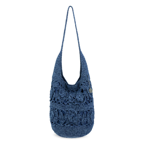 The Sak 120 Hobo - Hand Crochet - Denim Tonal Flower