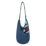 The Sak Los Feliz 120 Hobo - Hand Crochet - Denim Tonal Straw