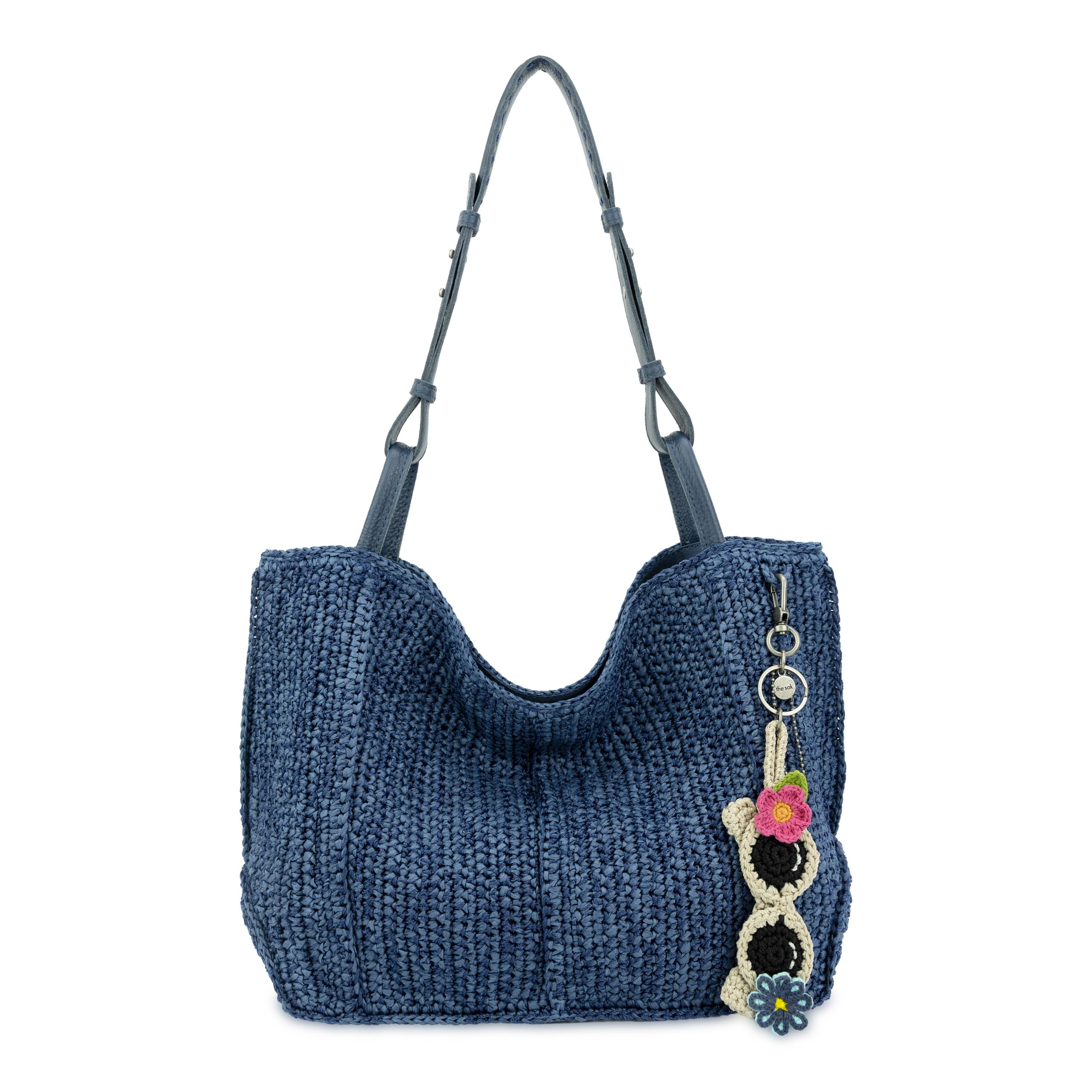 The Sak Los Feliz Medium Tote - Hand Crochet - Denim Tonal Straw