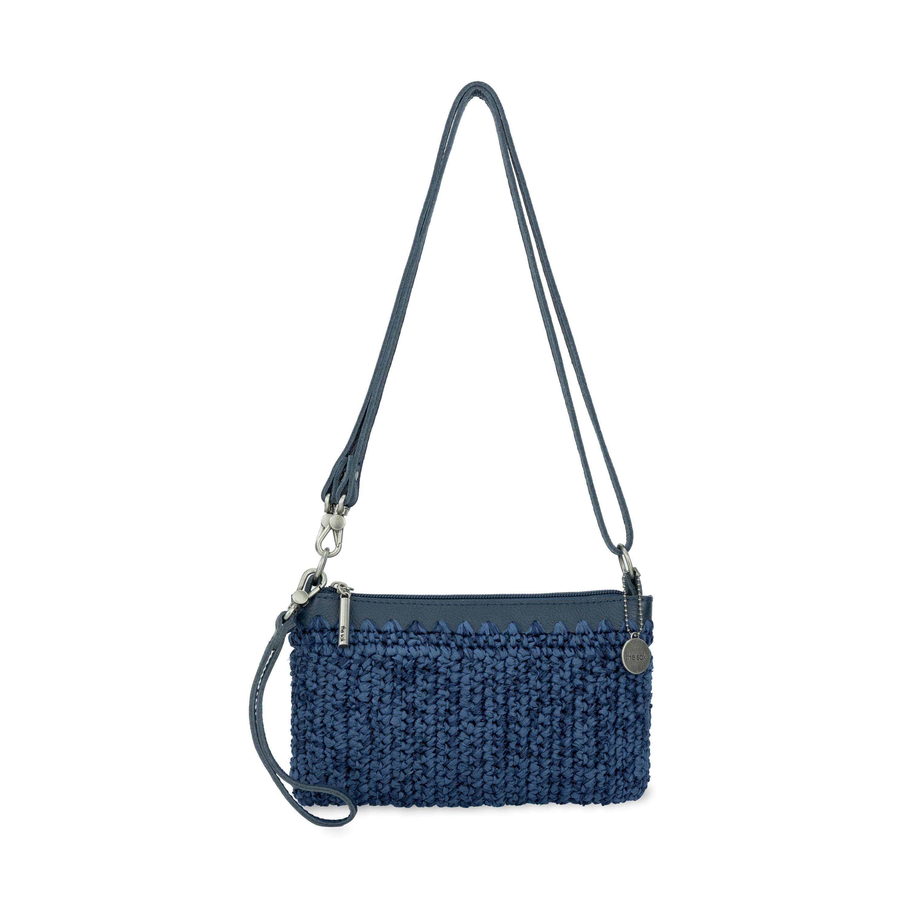 Vita Convertible Wristlet in Denim Tonal Straw Crochet – The Sak