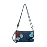 The Sak Vita Convertible Wristlet - Hand Crochet - Denim Tonal Straw
