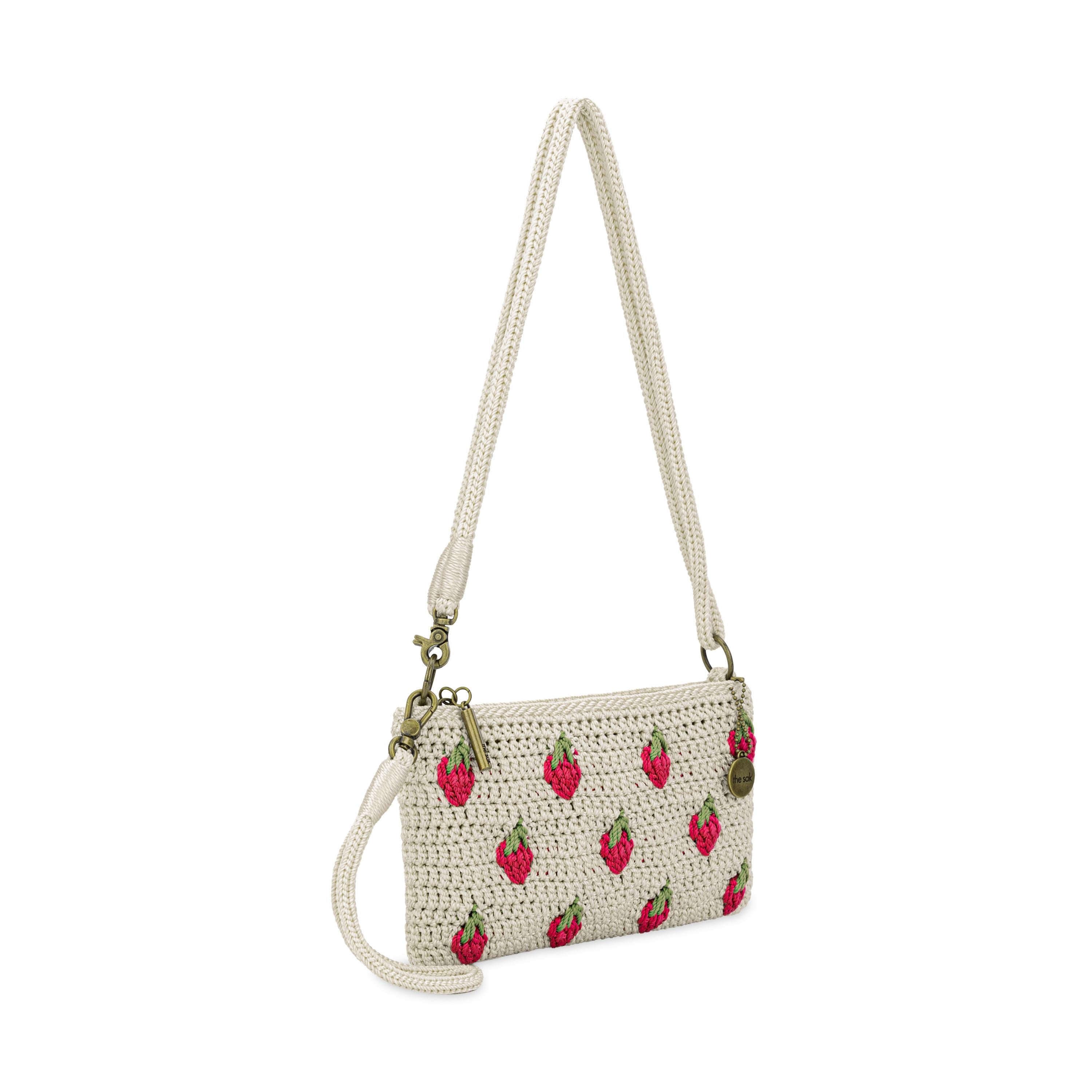 Vita Convertible Wristlet in Natural Strawberries Crochet – The Sak