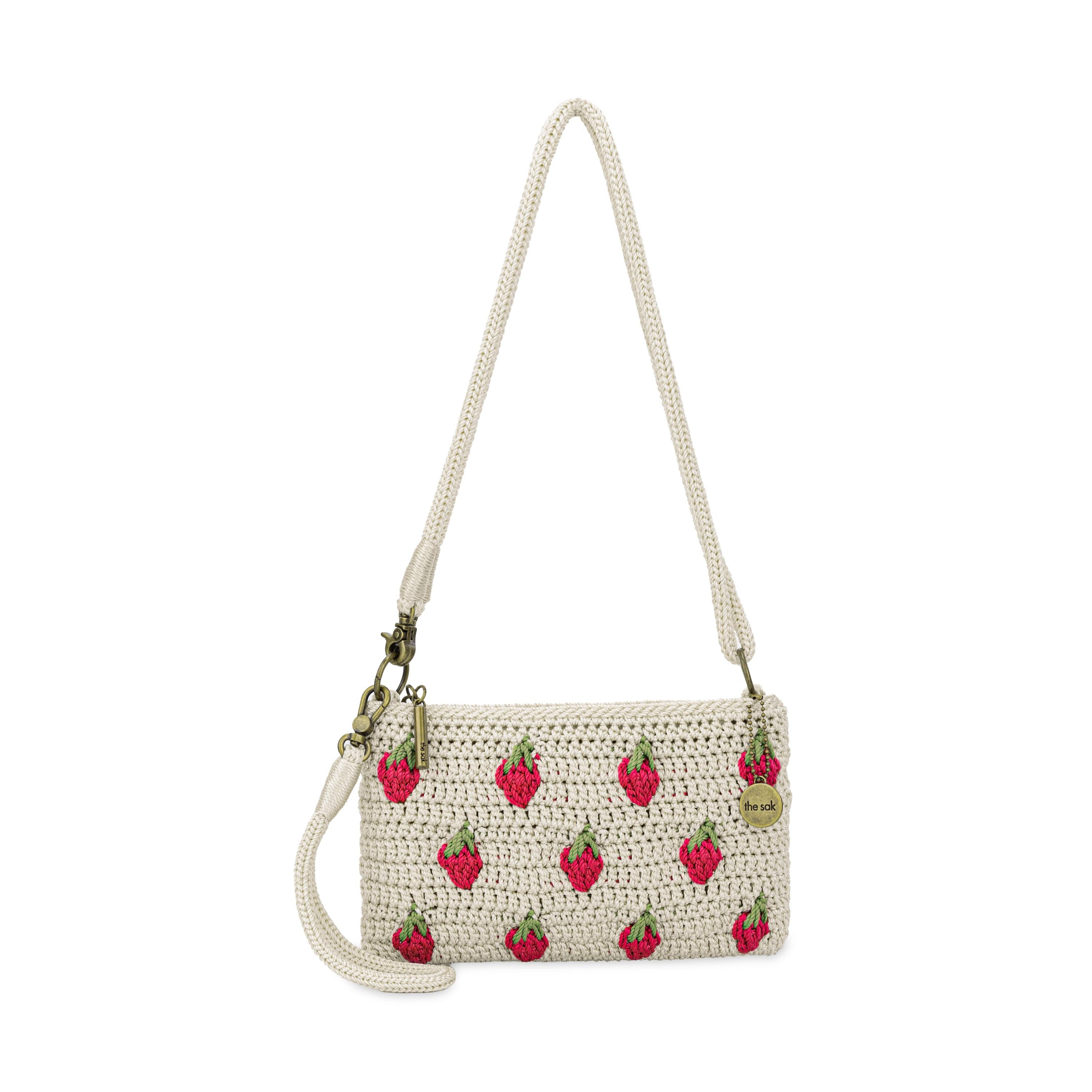 Vita Convertible Wristlet in Natural Strawberries Crochet – The Sak