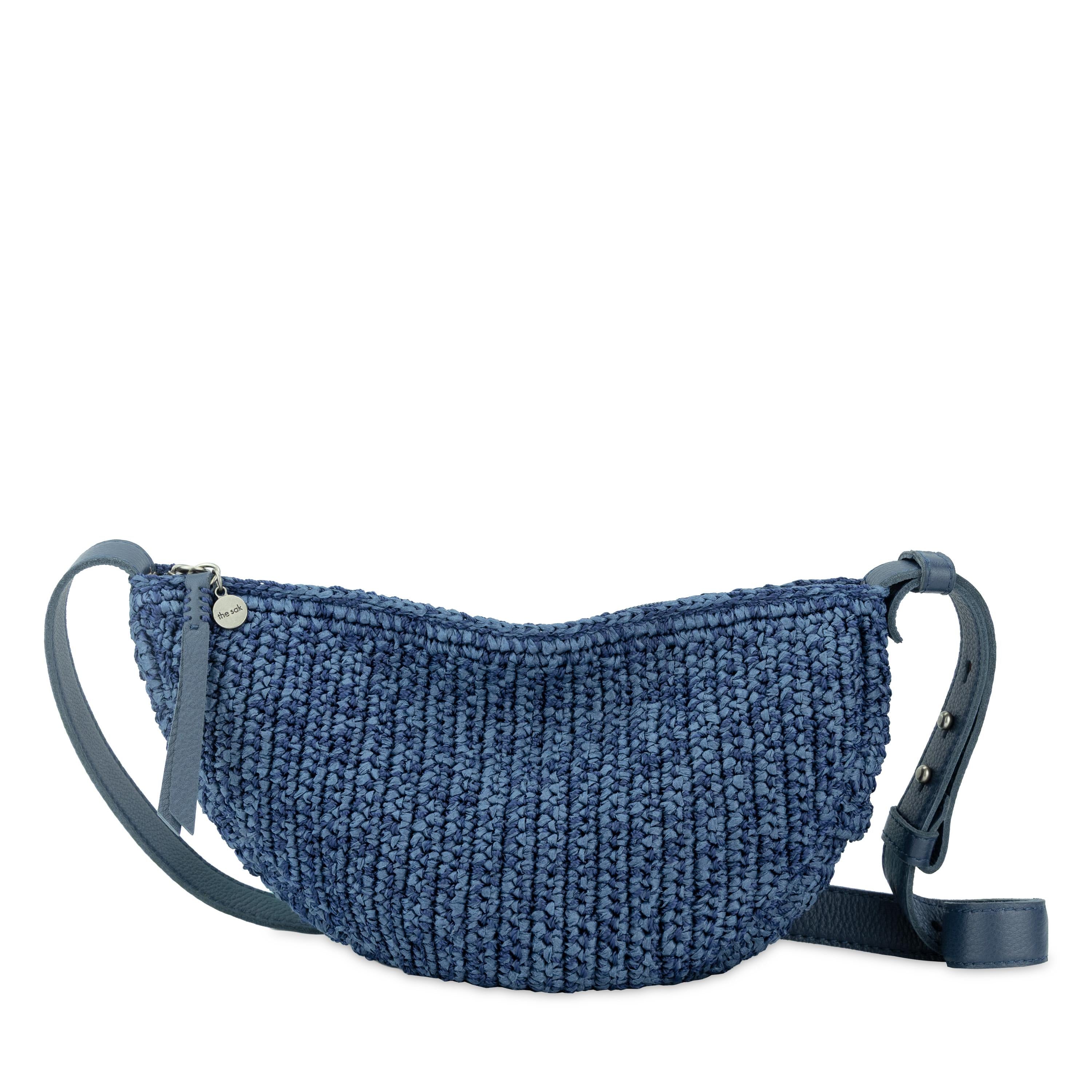 Tess Sling Bag in Denim Tonal Straw Crochet – The Sak