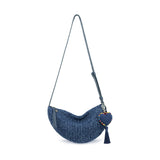 The Sak Tess Sling - Hand Crochet - Denim Tonal Straw