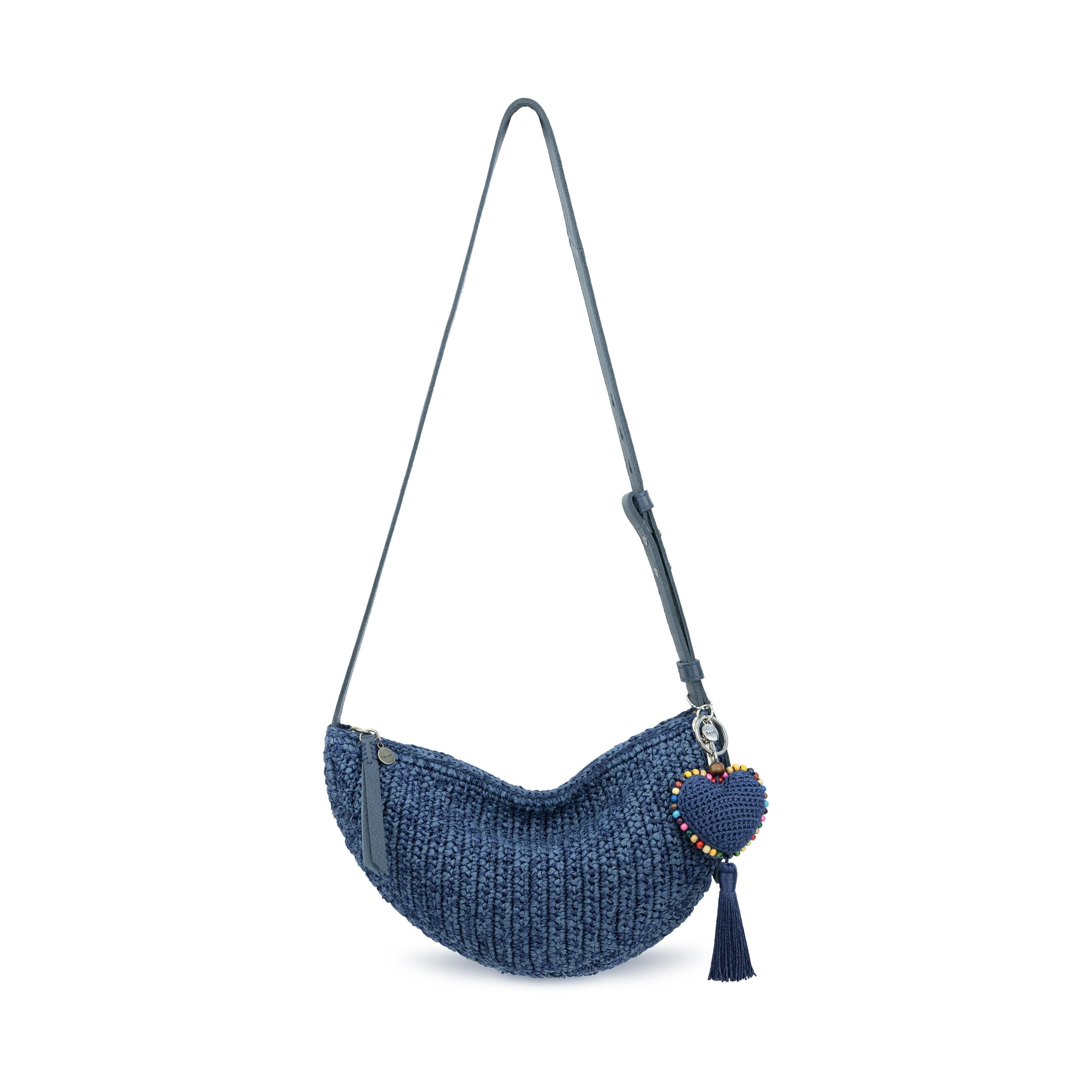 The Sak Tess Sling - Hand Crochet - Denim Tonal Straw