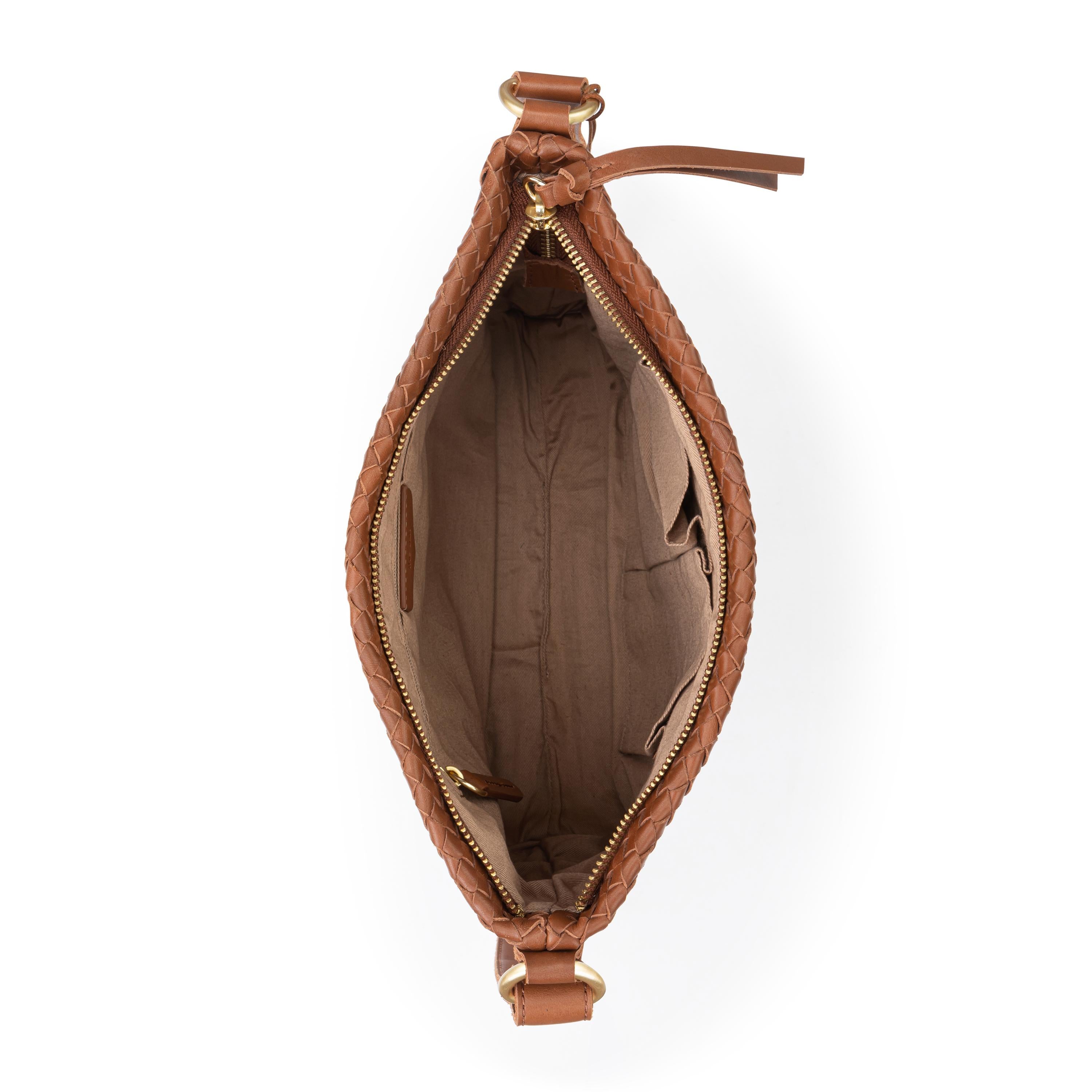 The Sak Melrose Crossbody - Leather - Cognac Woven