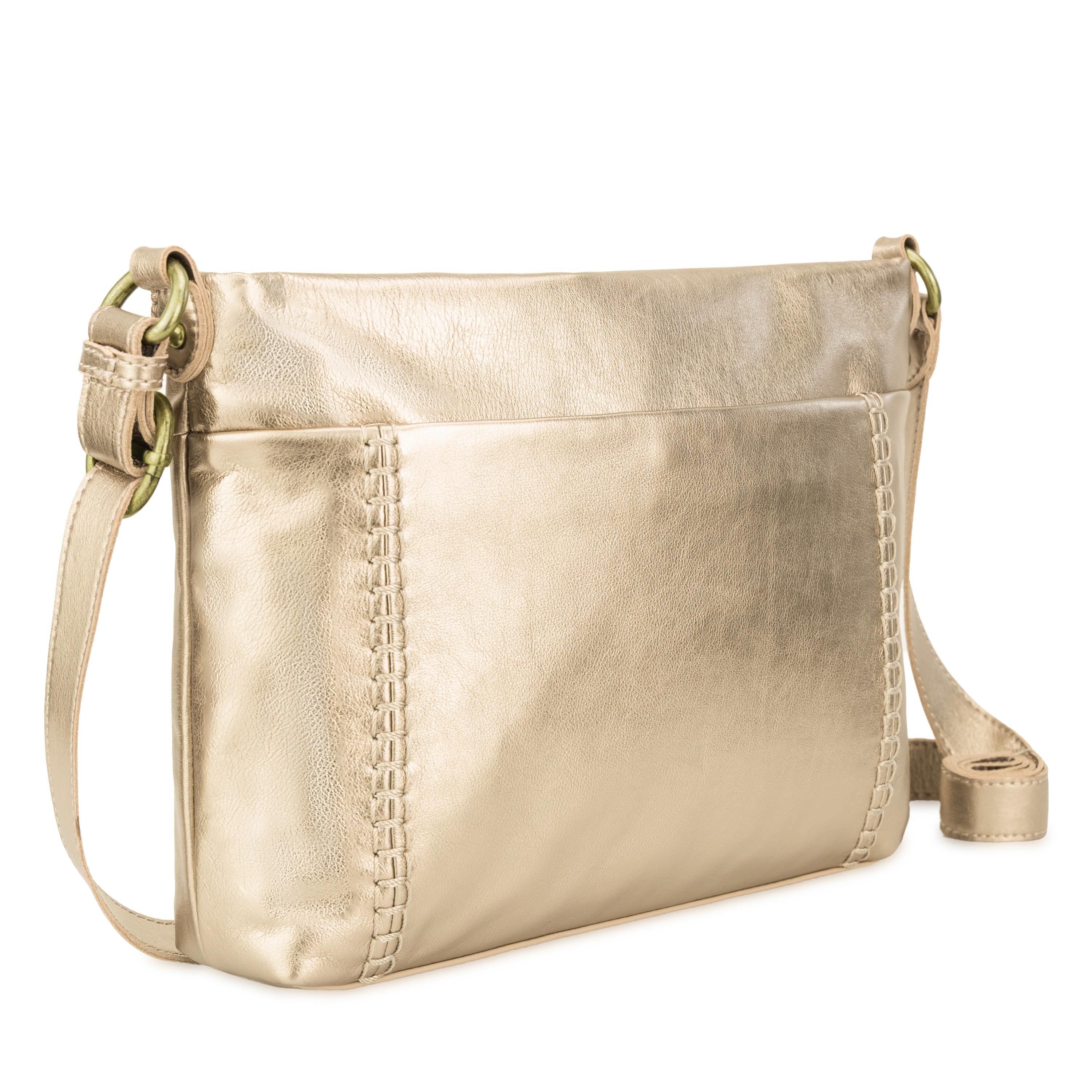 Melrose Crossbody Bag in Light Gold Leather – The Sak