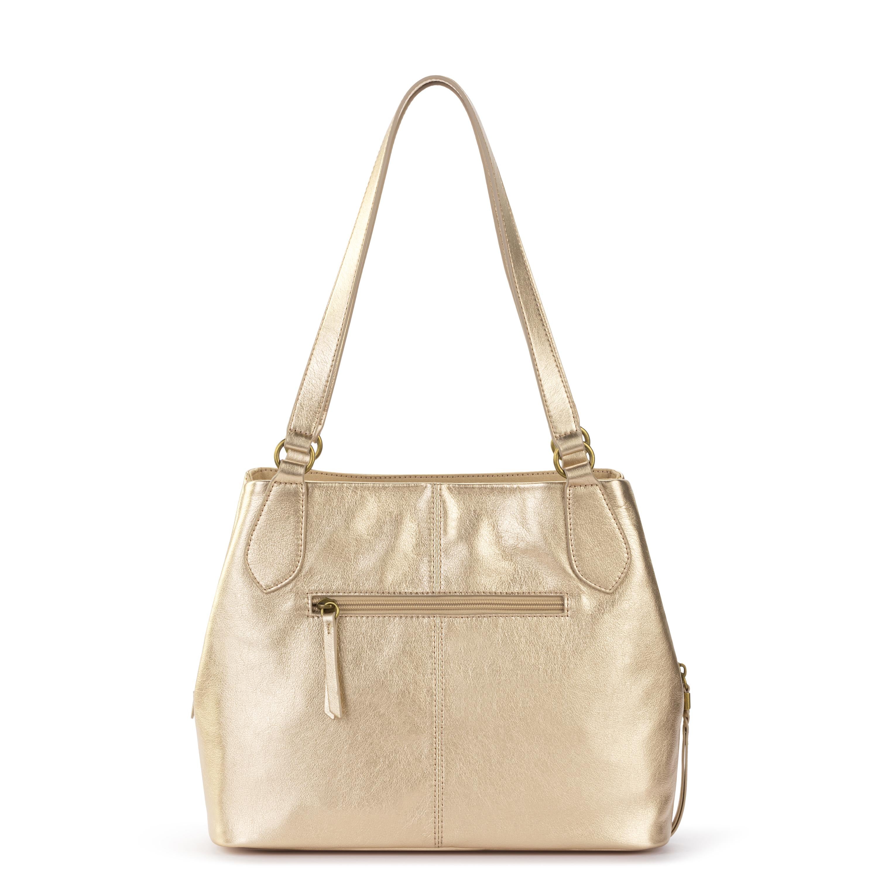 Melrose Satchel Bag in Light Gold Leather – The Sak