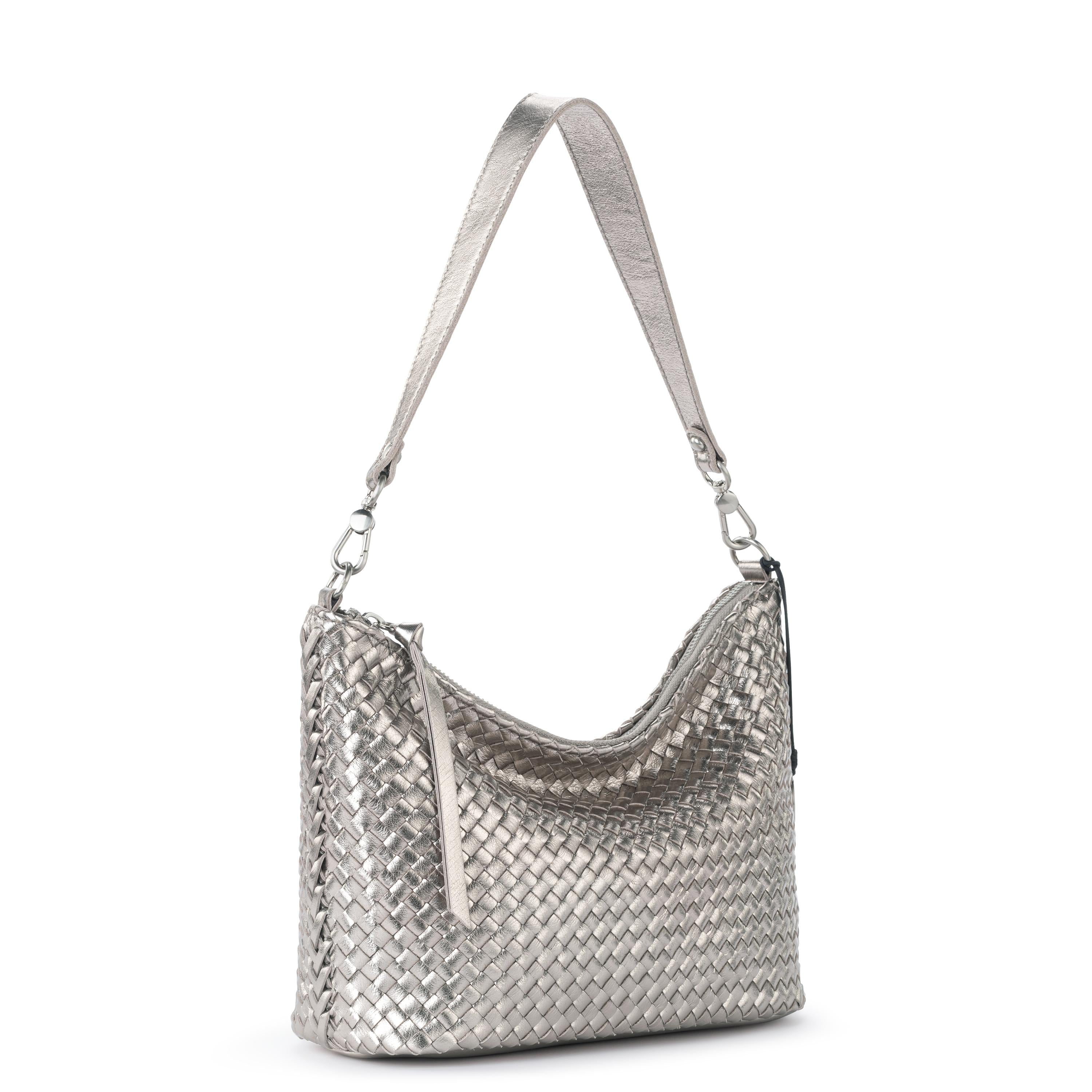 The Sak Juniper Small Hobo - Leather - Pyrite Woven