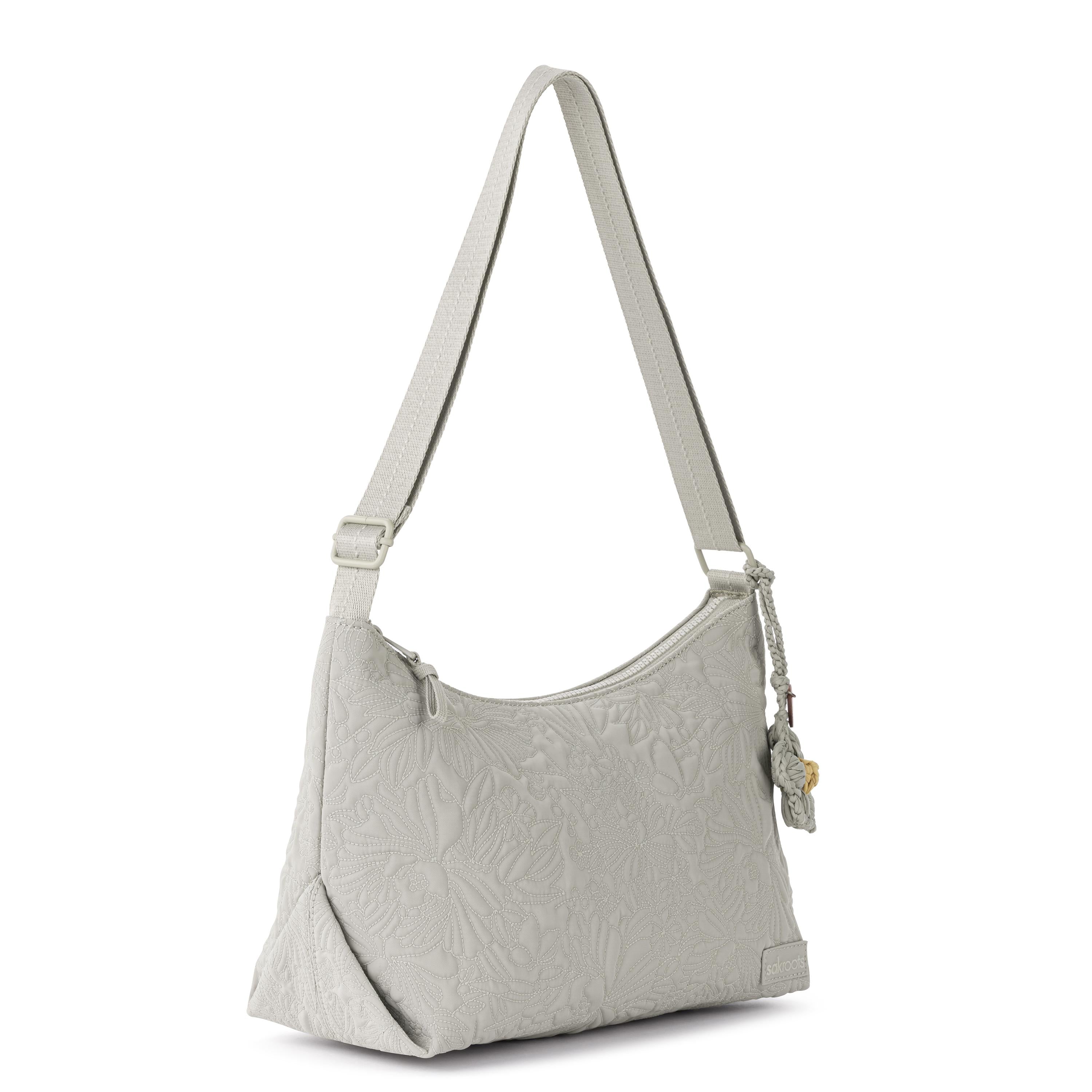 Sakroots Banyan Hobo - EcoTwill - Pebble Flower Blossom Quilted