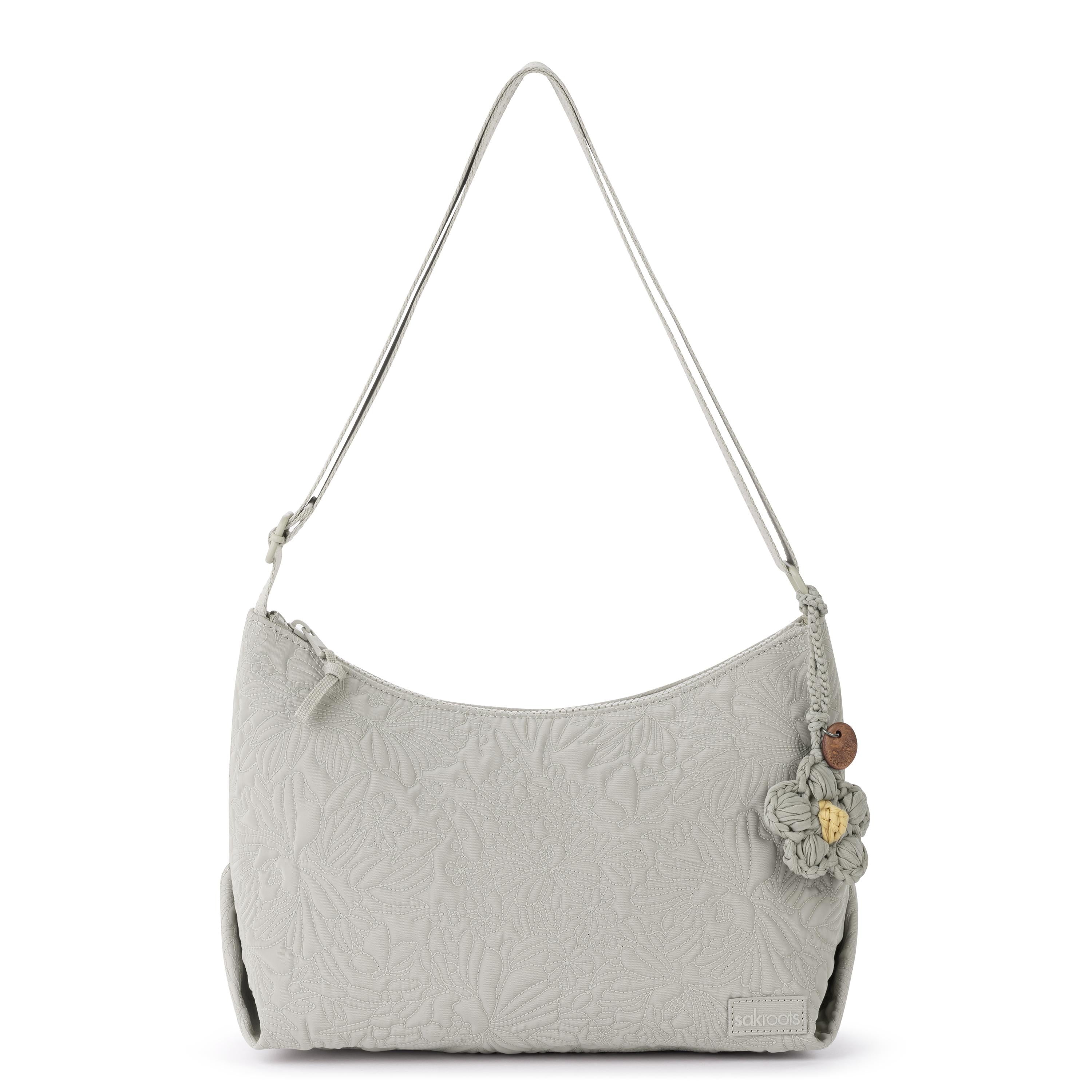 Sakroots Banyan Hobo - EcoTwill - Pebble Flower Blossom Quilted