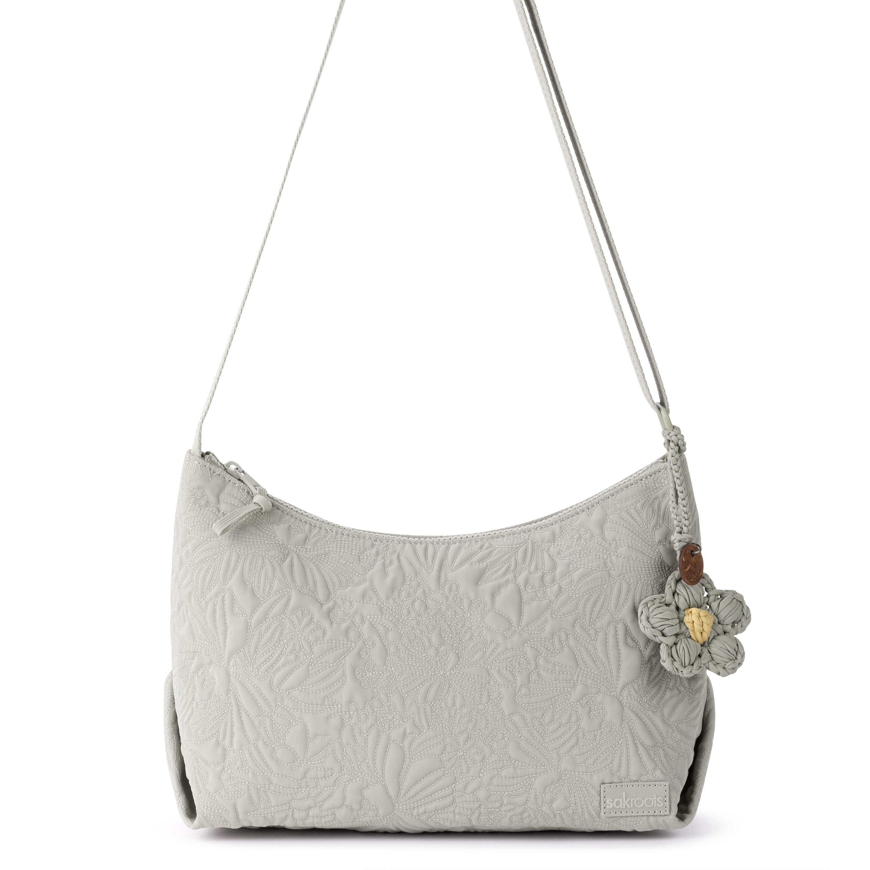 Sakroots Banyan Hobo - EcoTwill - Pebble Flower Blossom Quilted