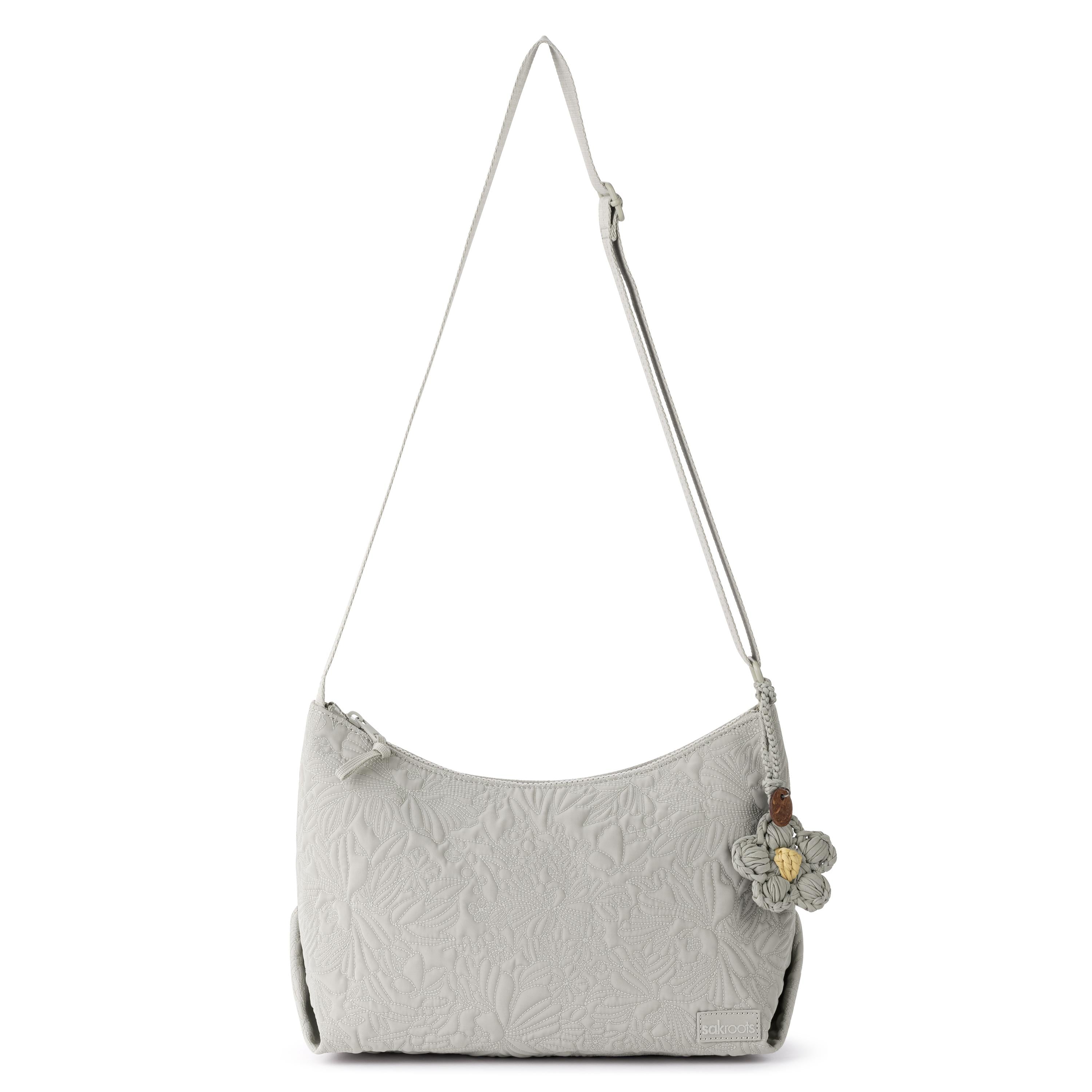 Sakroots Banyan Hobo - EcoTwill - Pebble Flower Blossom Quilted