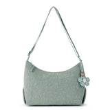 Sakroots Banyan Hobo - EcoTwill - Sage Flower Blossom Quilted