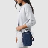 Sakroots Banyan Drawstring Crossbody - EcoTwill - Navy Flower Blossom Quilted