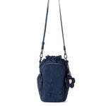 Sakroots Banyan Drawstring Crossbody - EcoTwill - Navy Flower Blossom Quilted