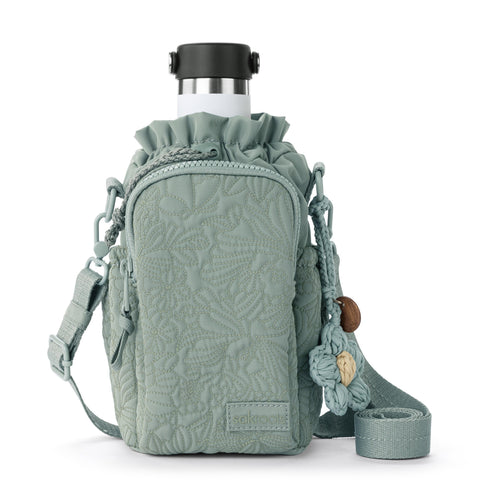 Sakroots Grey Floral Sling Backpack Adjustable Strap Mesh Back Travel Bag Sakroots On The Go Sling Backpack – ShopCGX main image 3